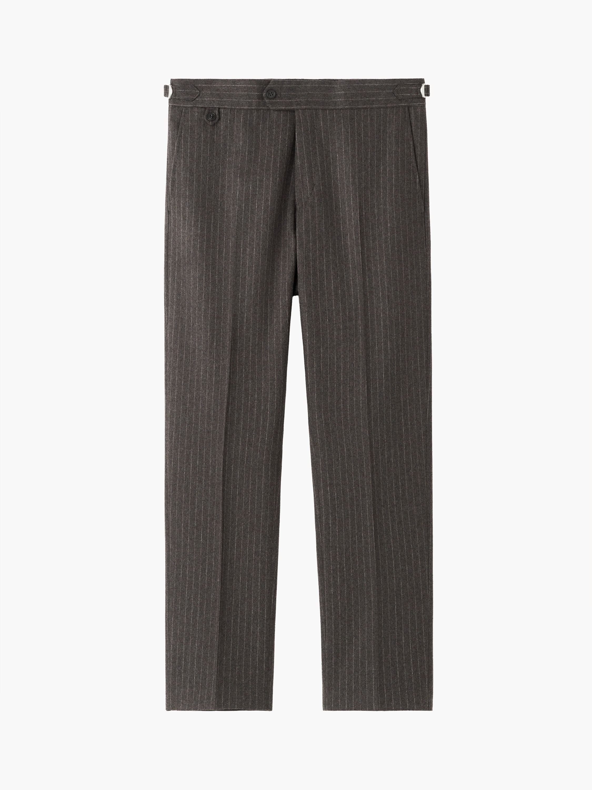 Tense A Pinstripe Wool Trousers