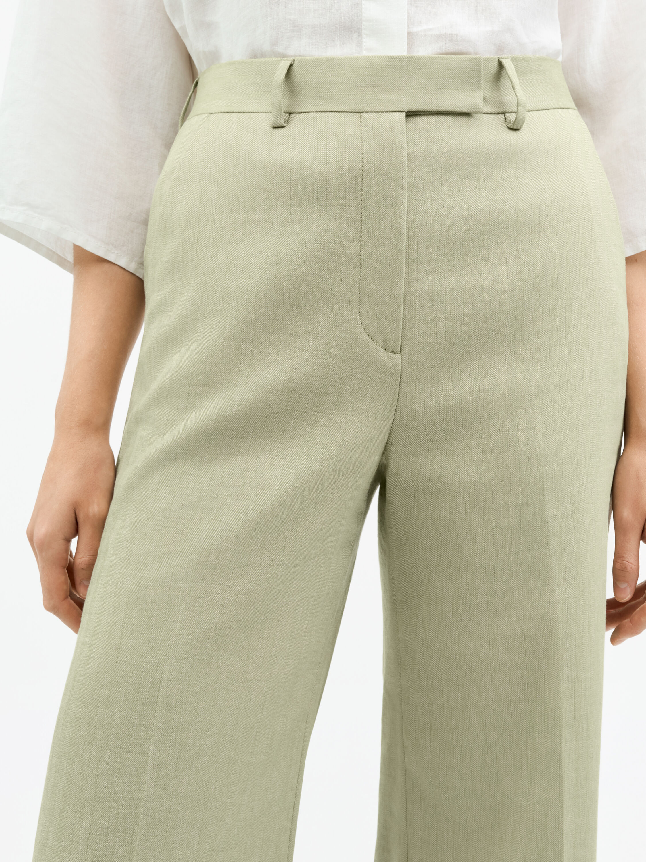 Irit Mid-Waist Linen Trousers