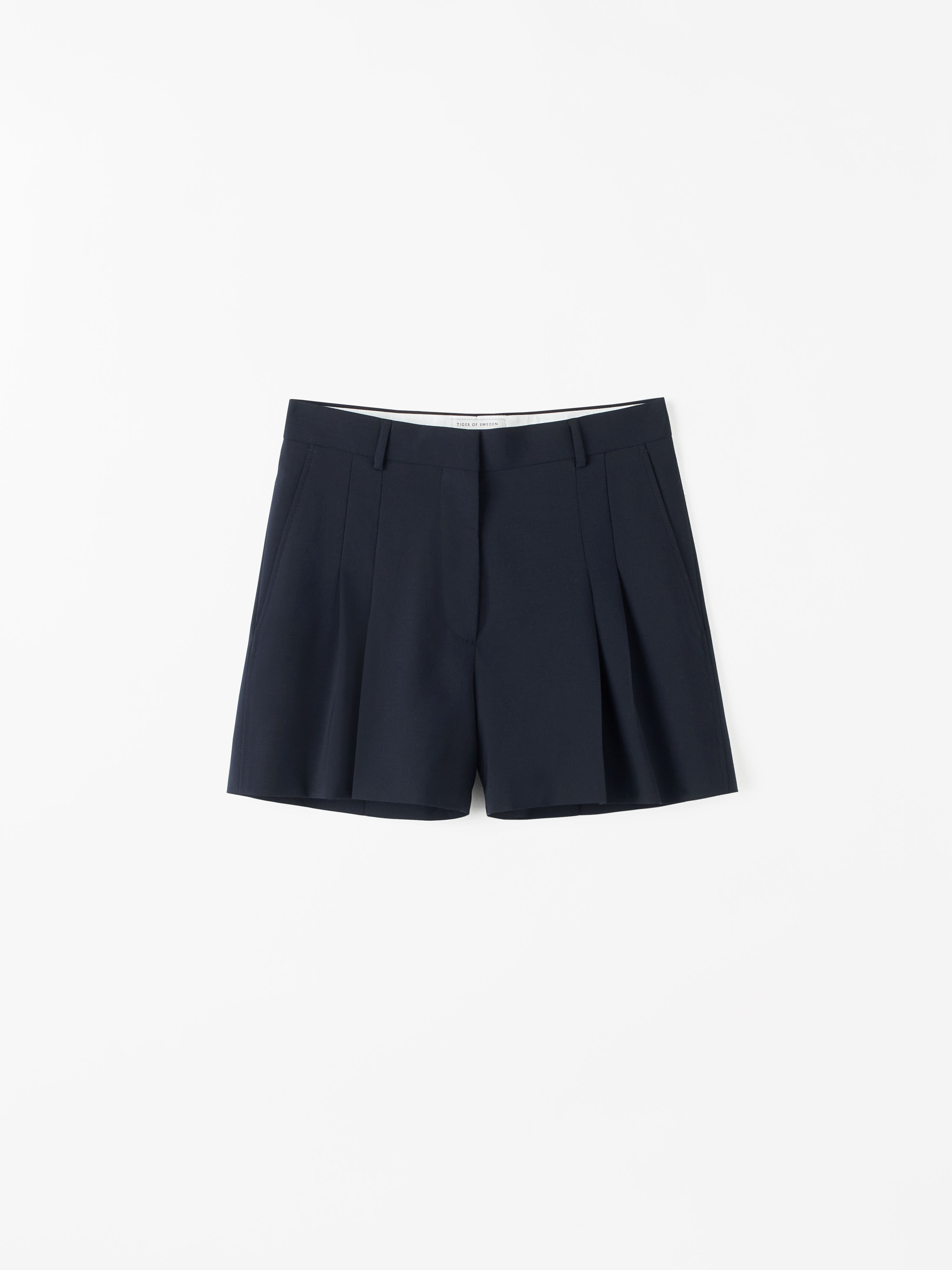 新品同様Letra MIMOSA Black / Cream (SHORT S) Relaxed-fit wool blend dark grey Miida Shorts | Tiger Of Sweden