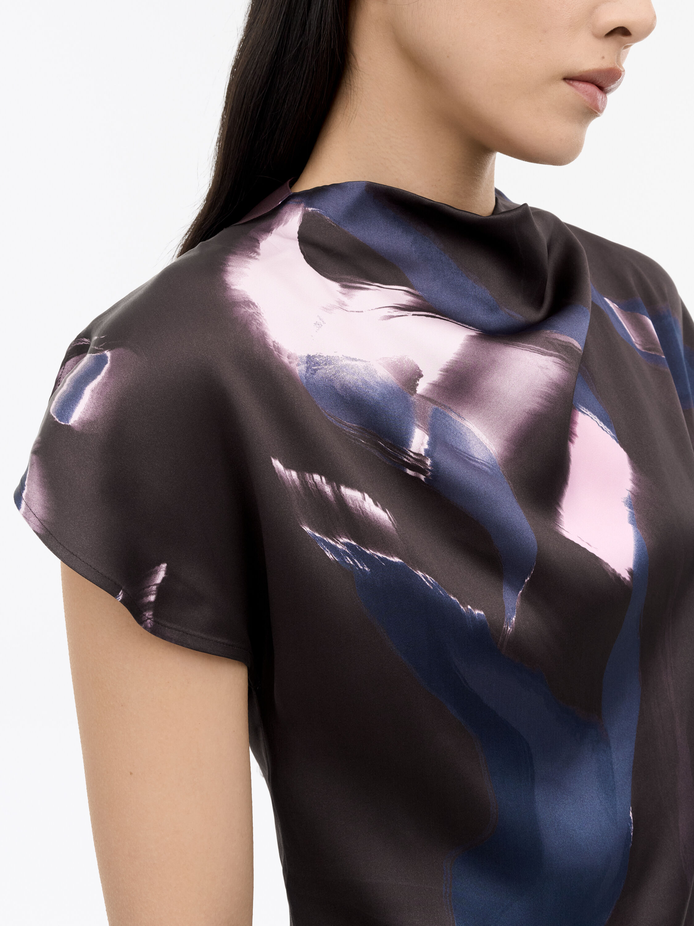 Lei Printed Satin Blouse