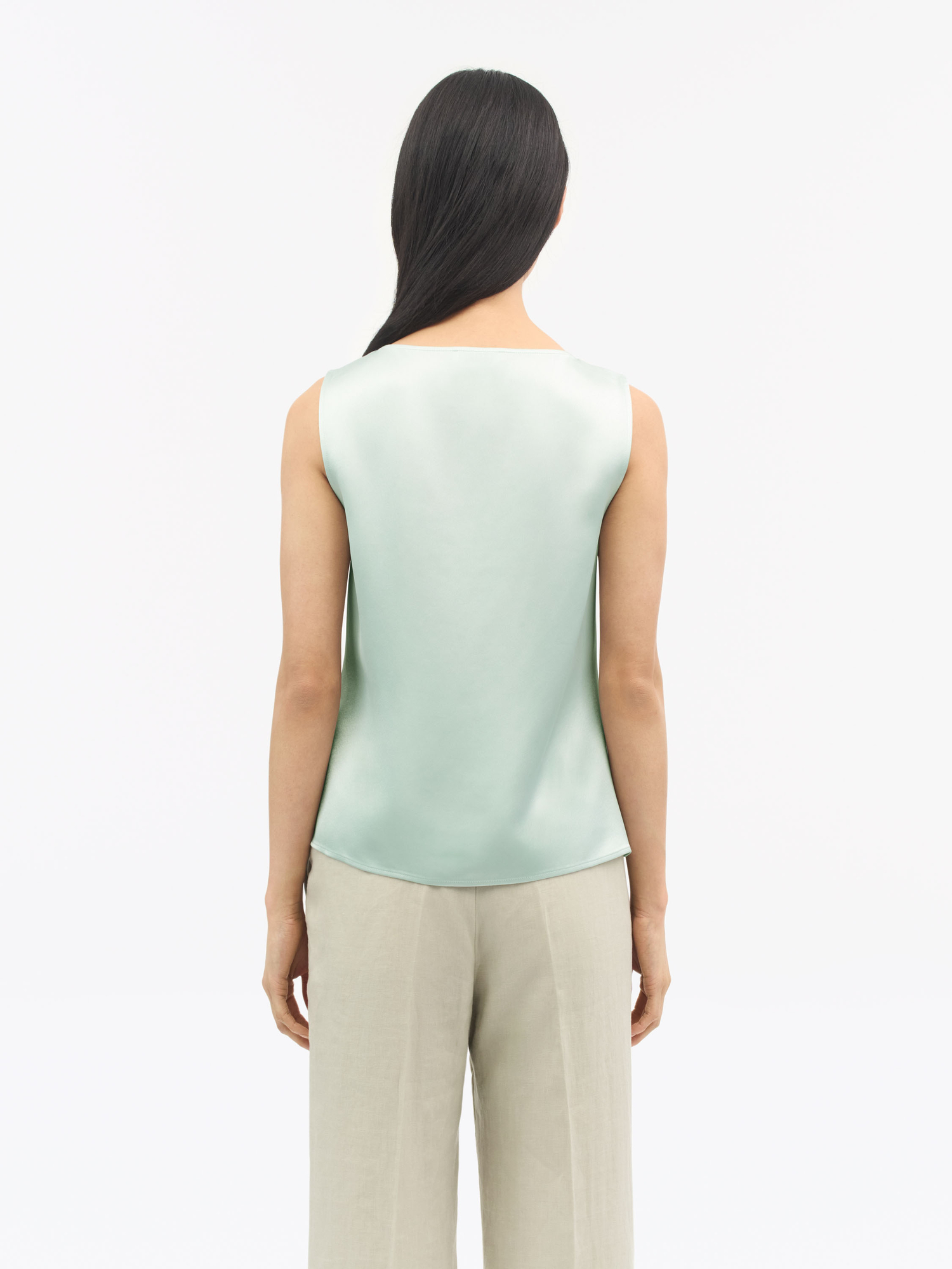Helvie Sleeveless Satin Top