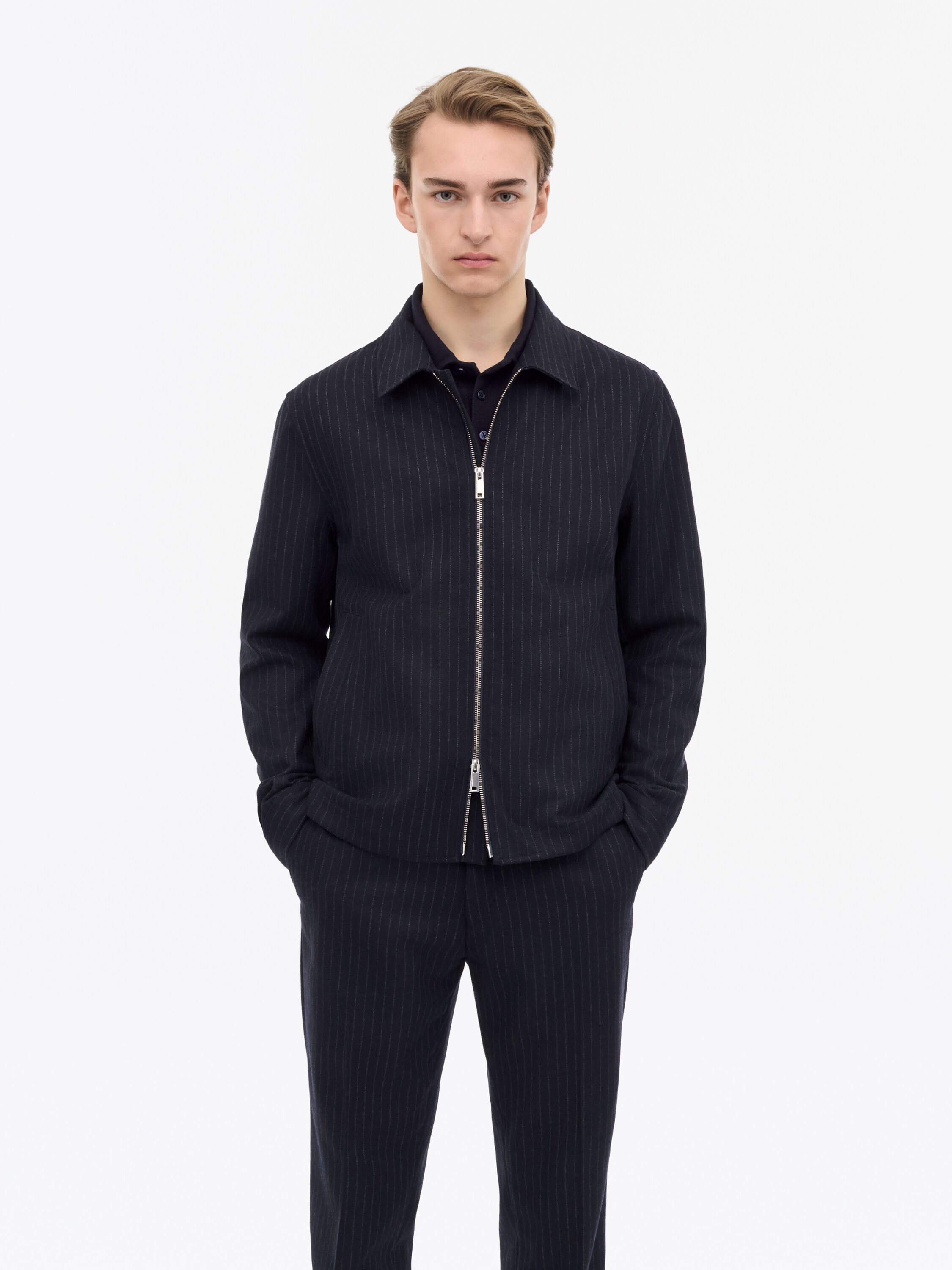 Barnaby C Pinstripe Shirt Jacket
