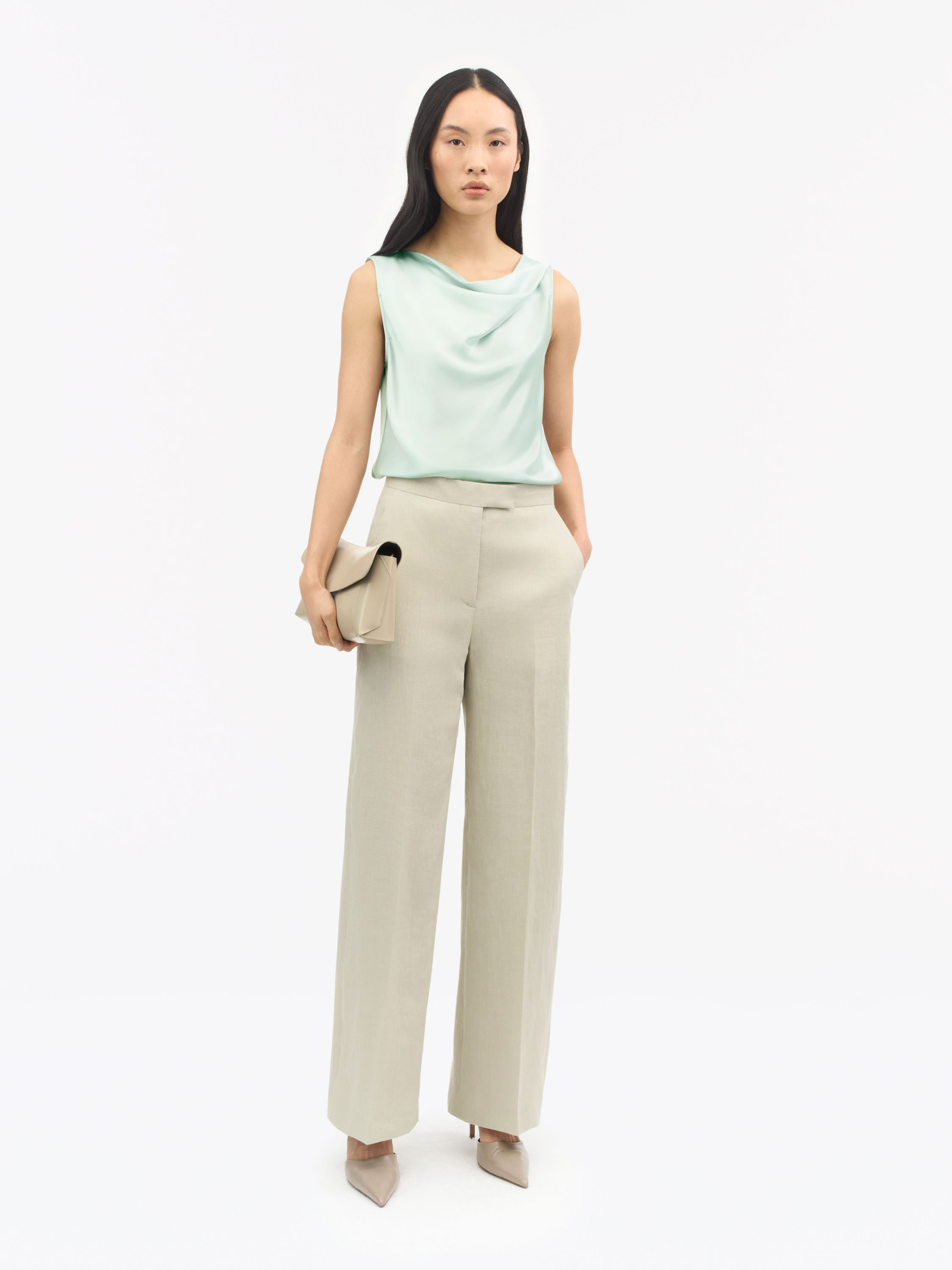 Helvie Sleeveless Satin Top