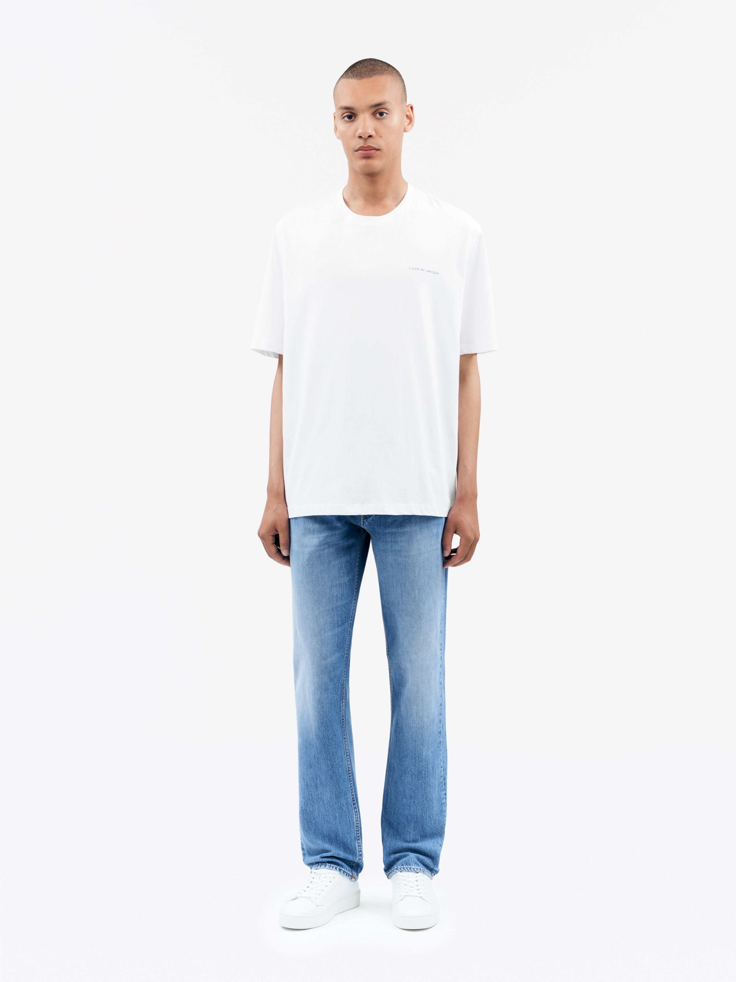 Short-sleeved white cotton jersey Pro T-shirt | Tiger Of Sweden