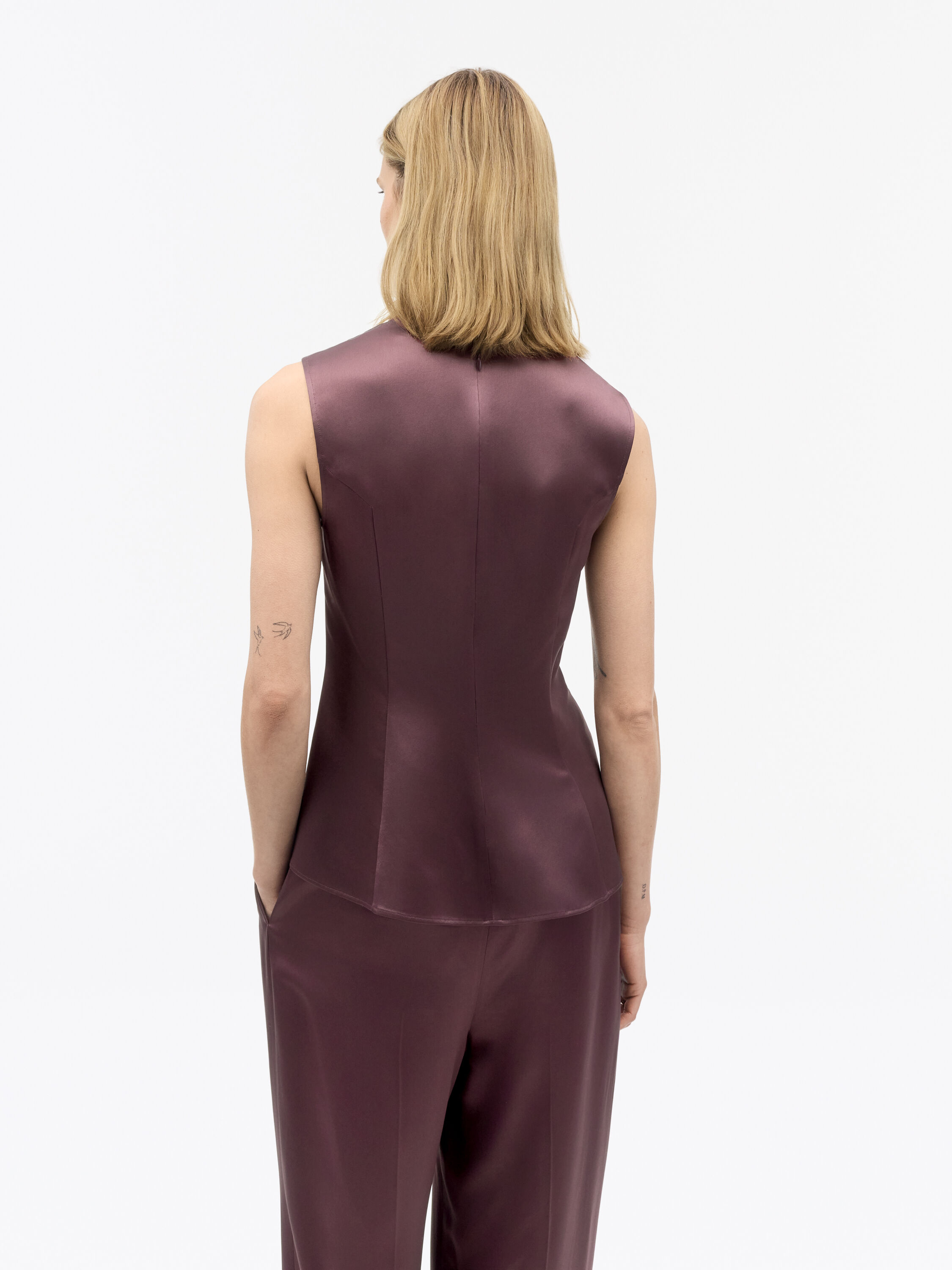 Hilja Peplum Satin Top