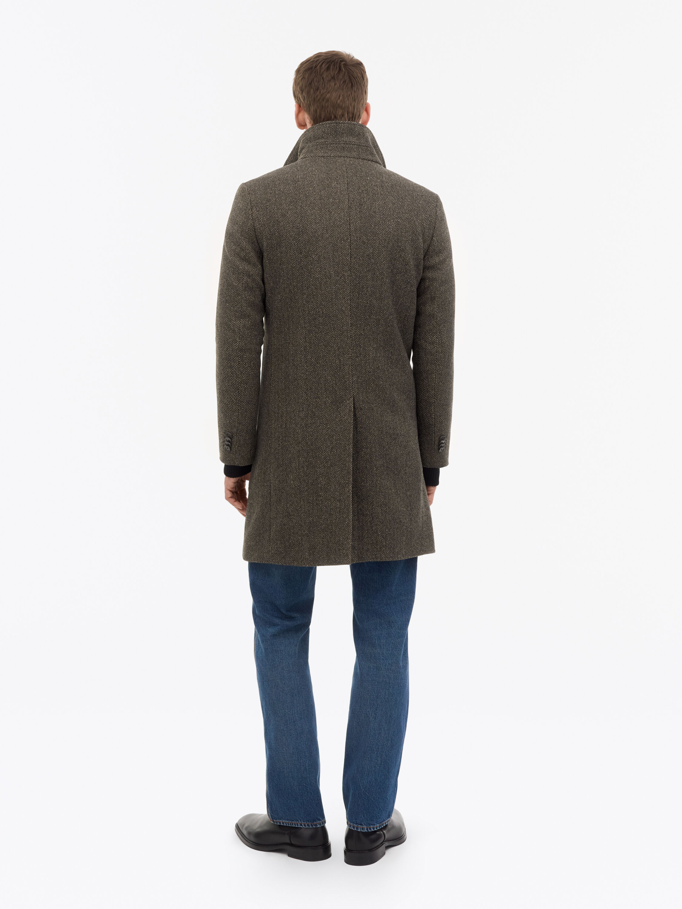 Aleric Herringbone Wool Coat