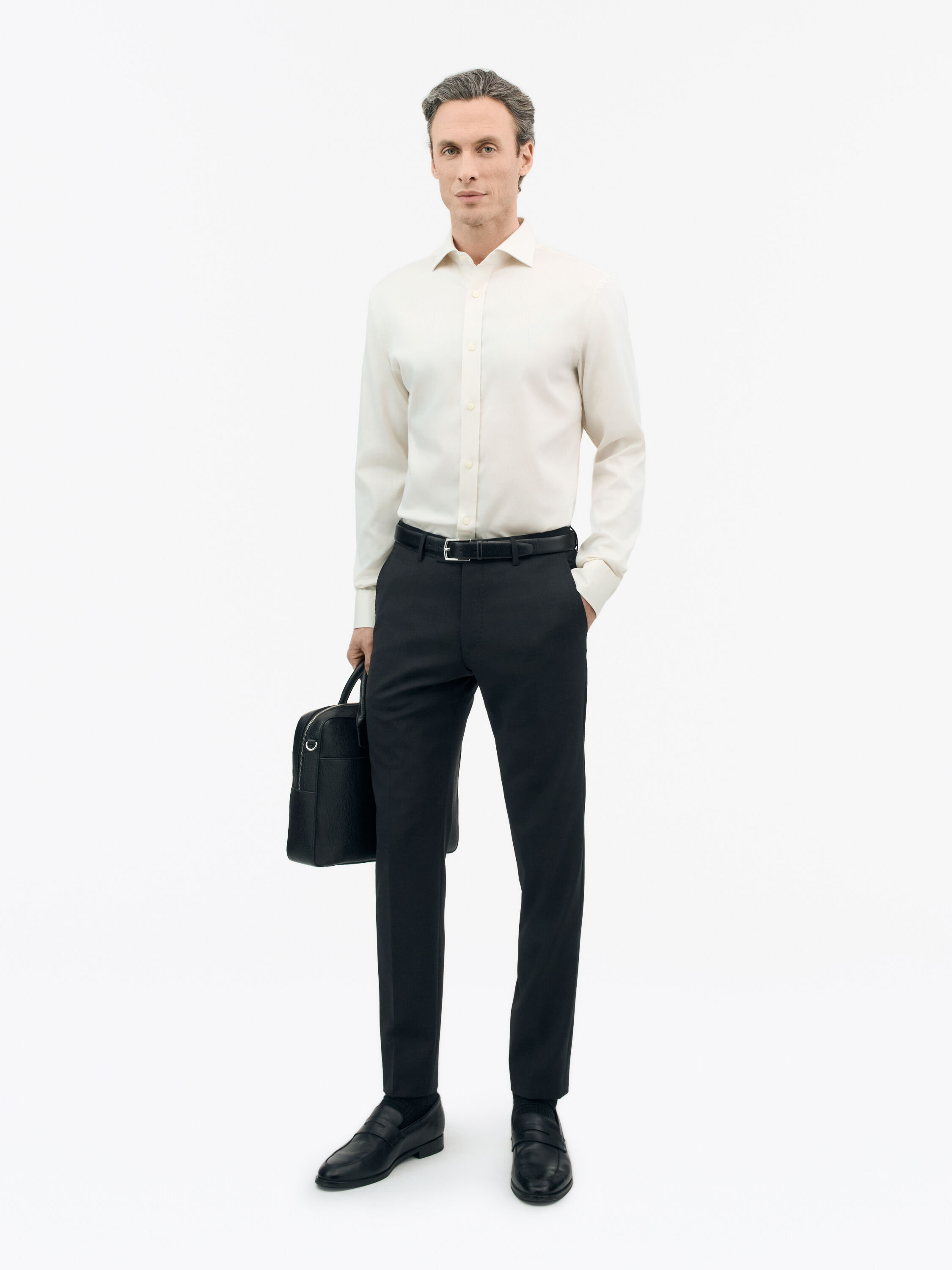 Adley C Slim-Fit Cutaway Cotton-Stretch Shirt