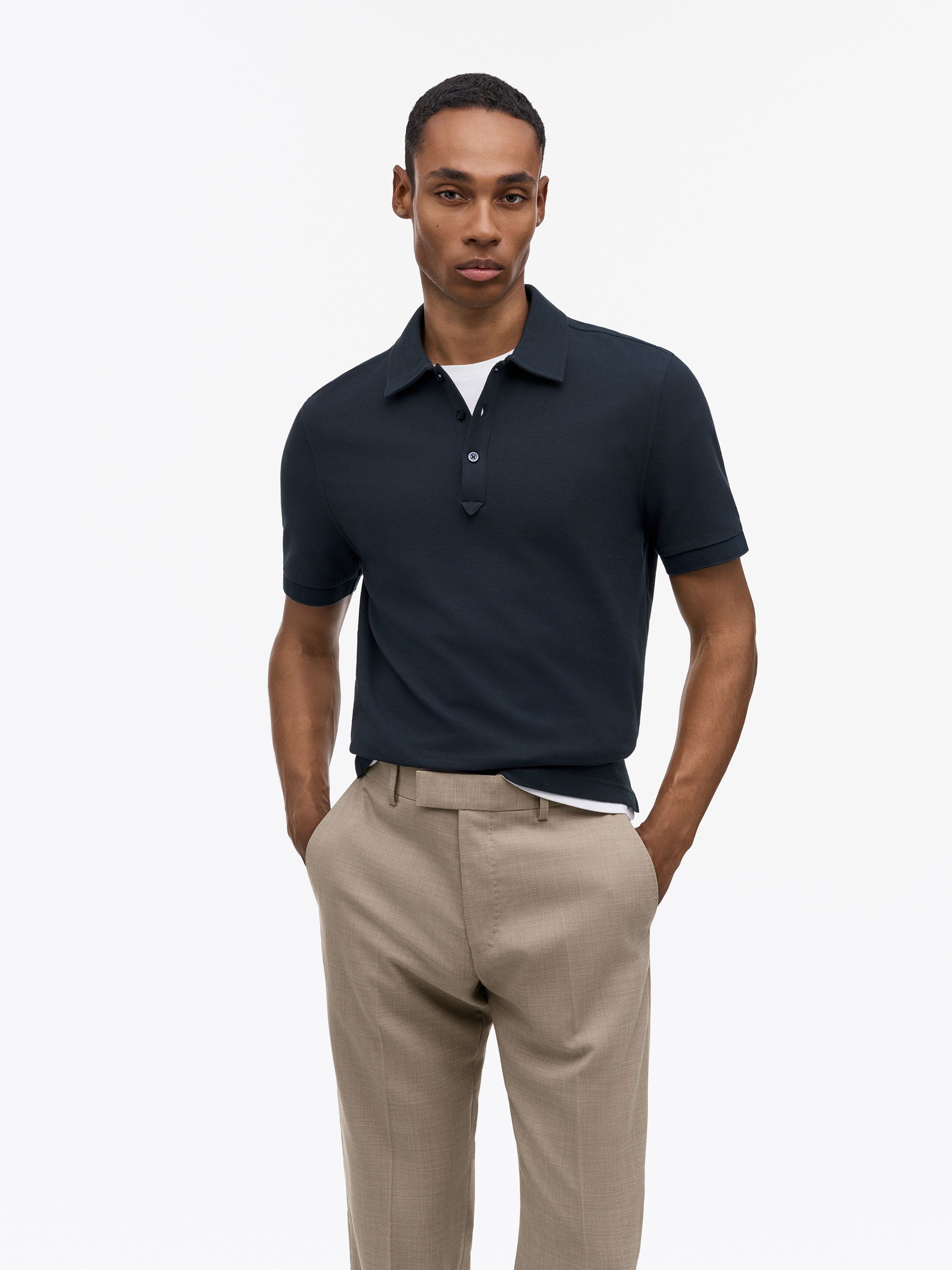Alvar Brushed Cotton Polo
