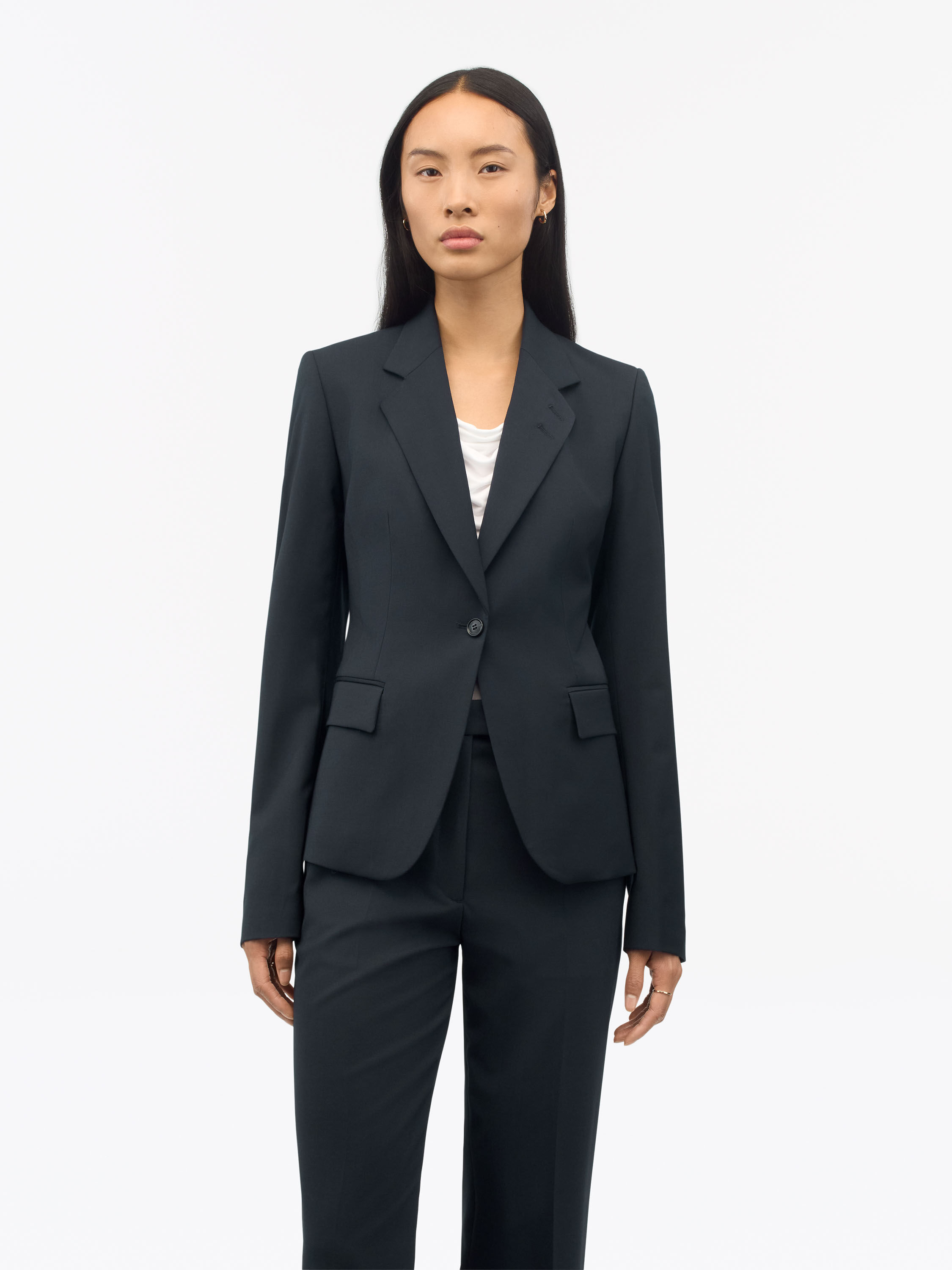 Nancy Navy Blue Wool Suit