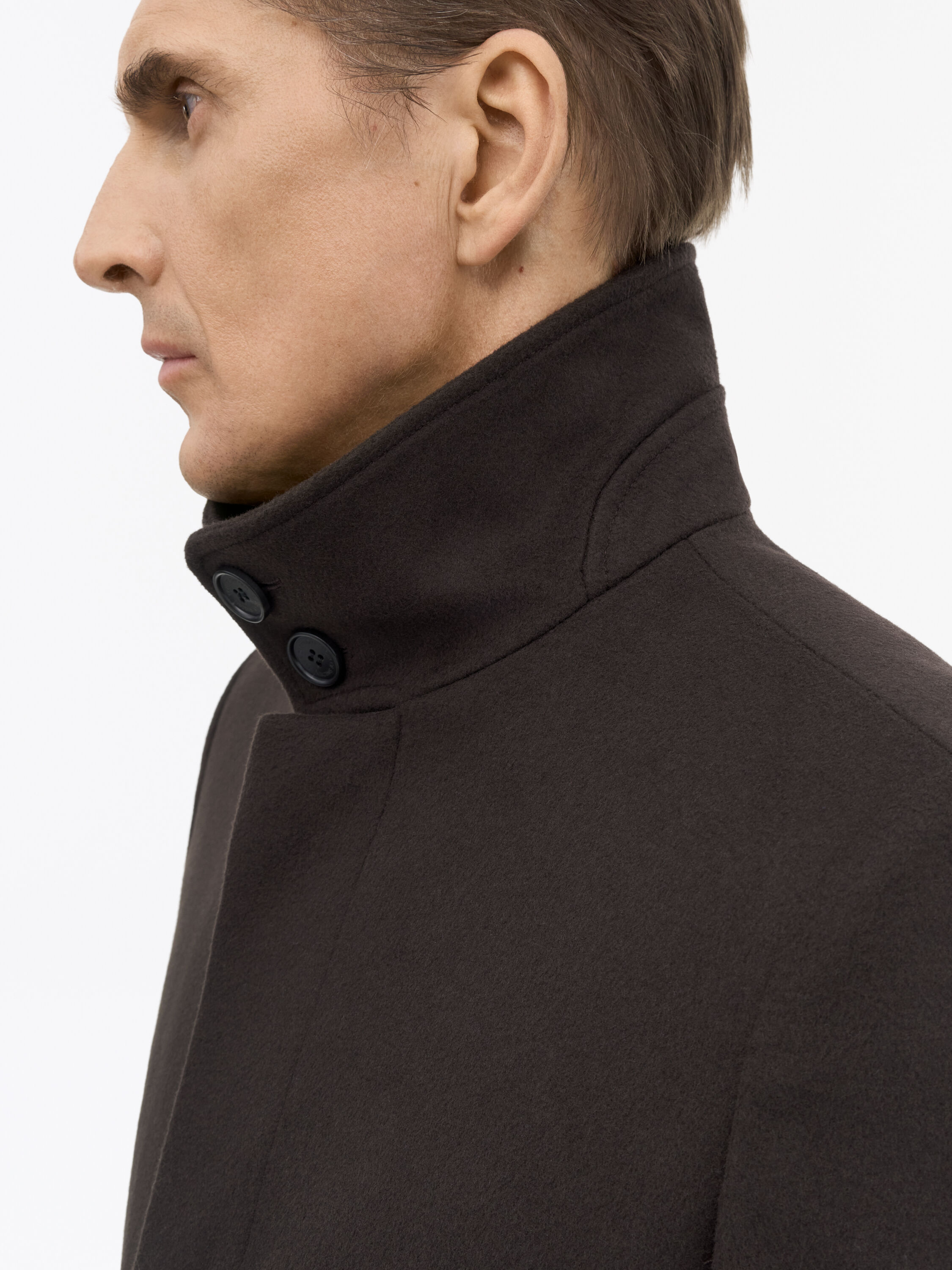 Aleric Funnelneck Wool Coat