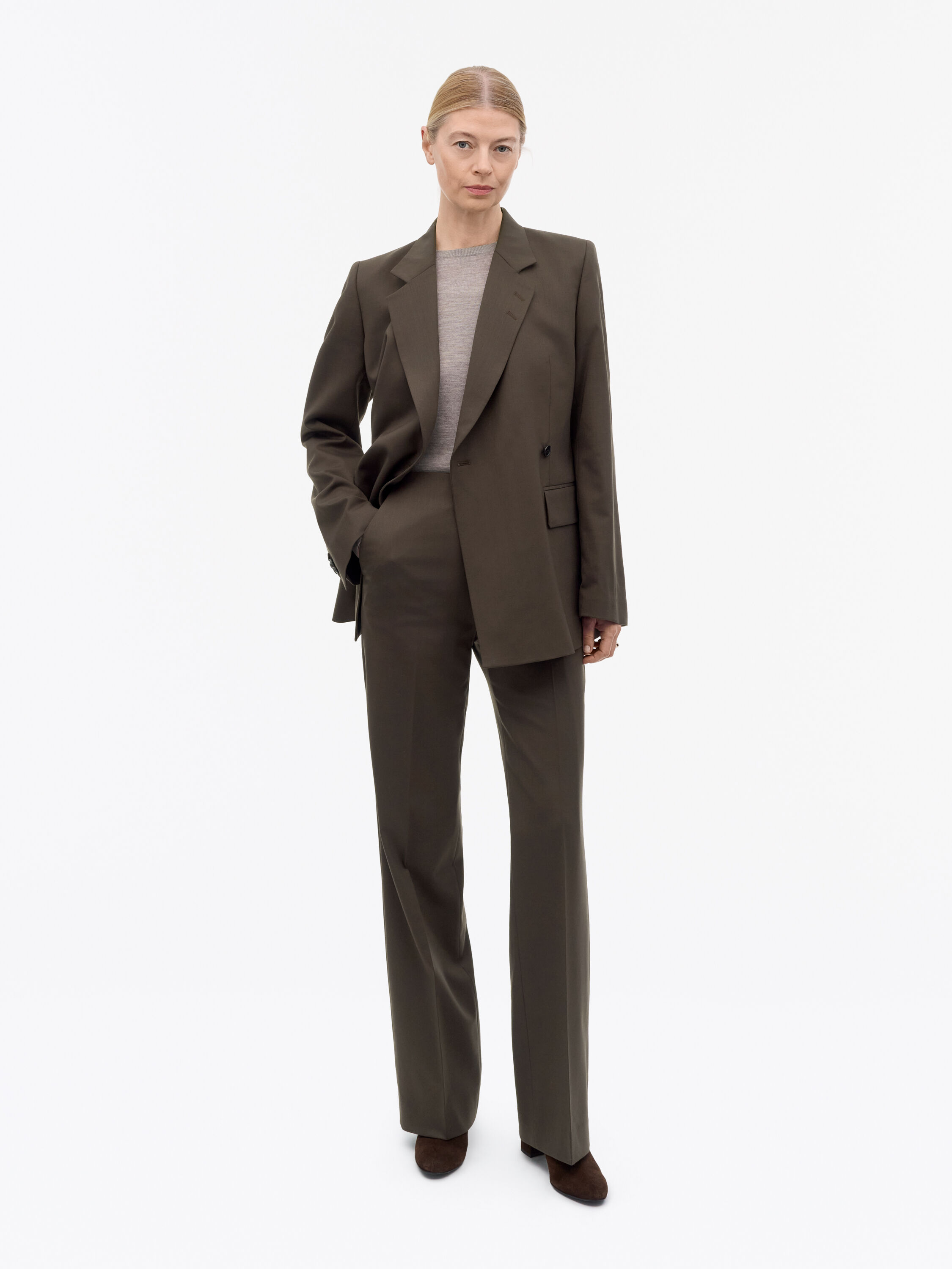 Eedit Mid Waist Wool Trousers