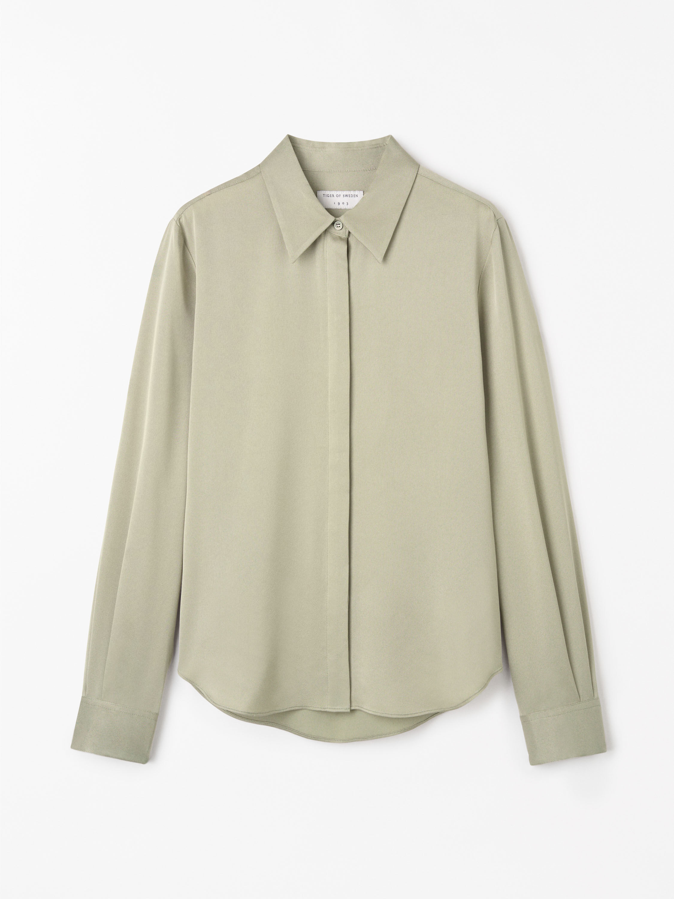 売れ筋商品|||タイガー オブ スウェーデン シャツ レディース トップス CELSA - Button-down blouse - summer sage Pointed Collar Celsa Shirt | Tiger Of Sweden