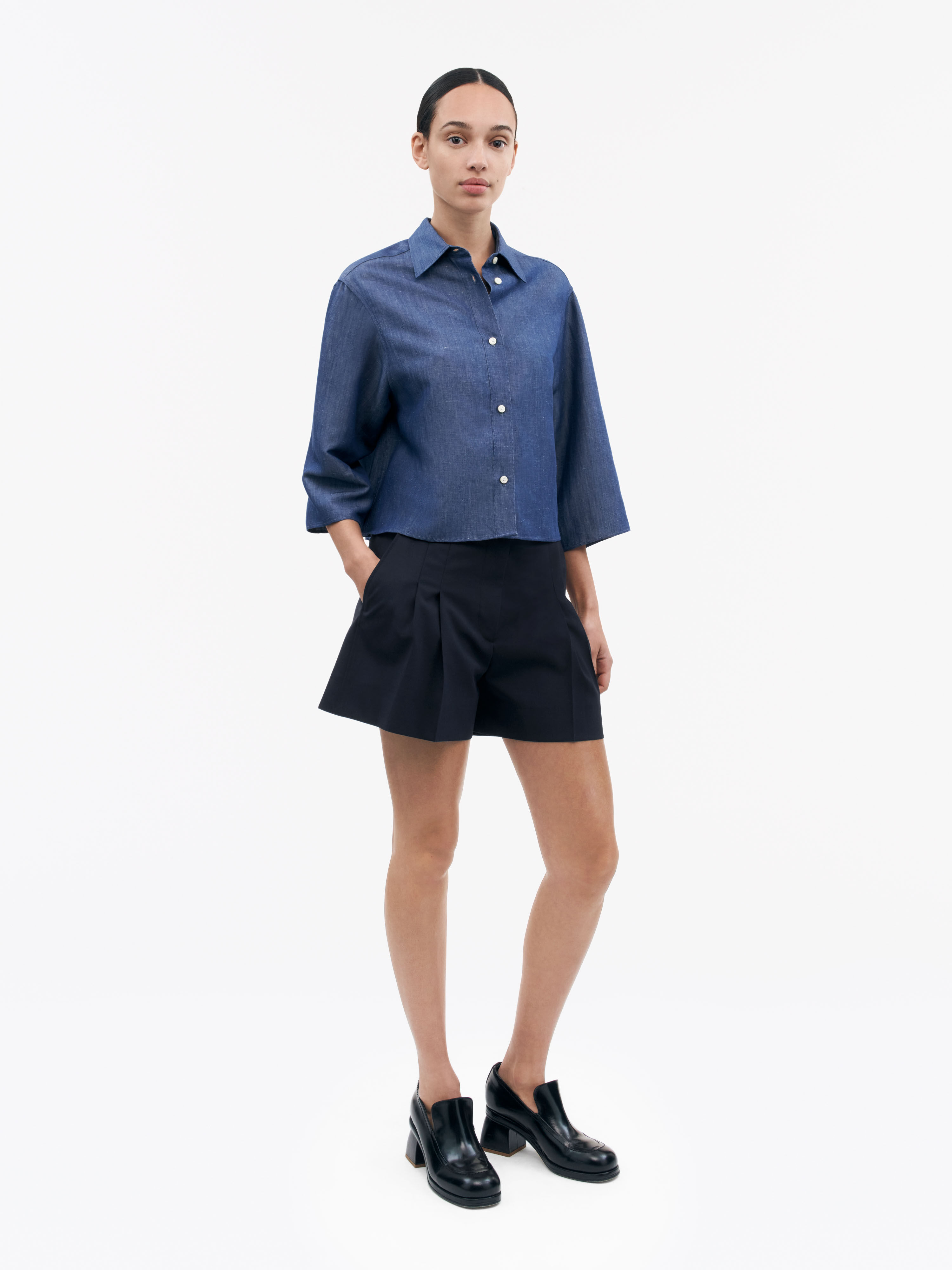Relaxed-fit wool blend dark grey Miida Shorts | Tiger Of Sweden