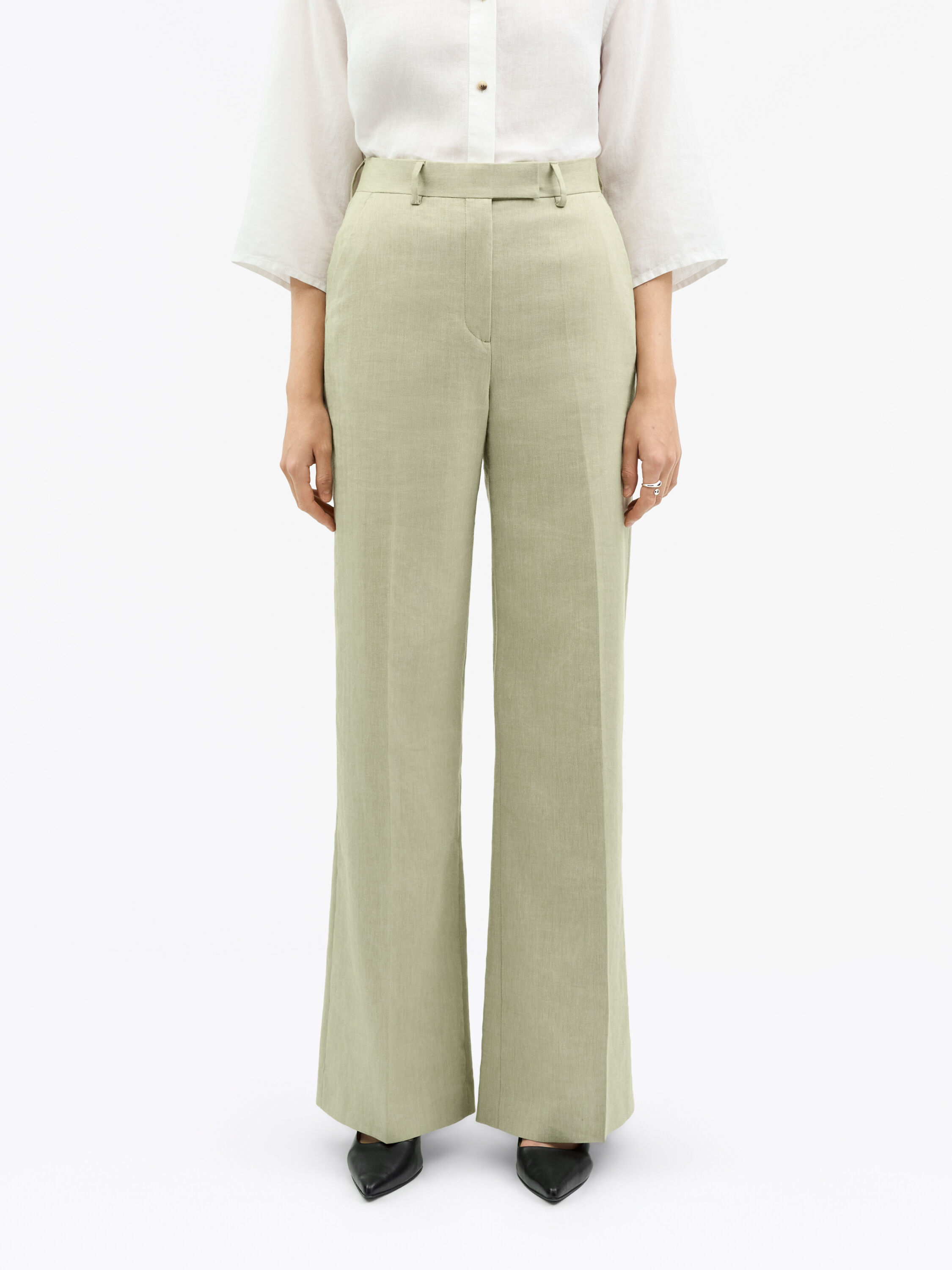 Irit Mid-Waist Linen Trousers