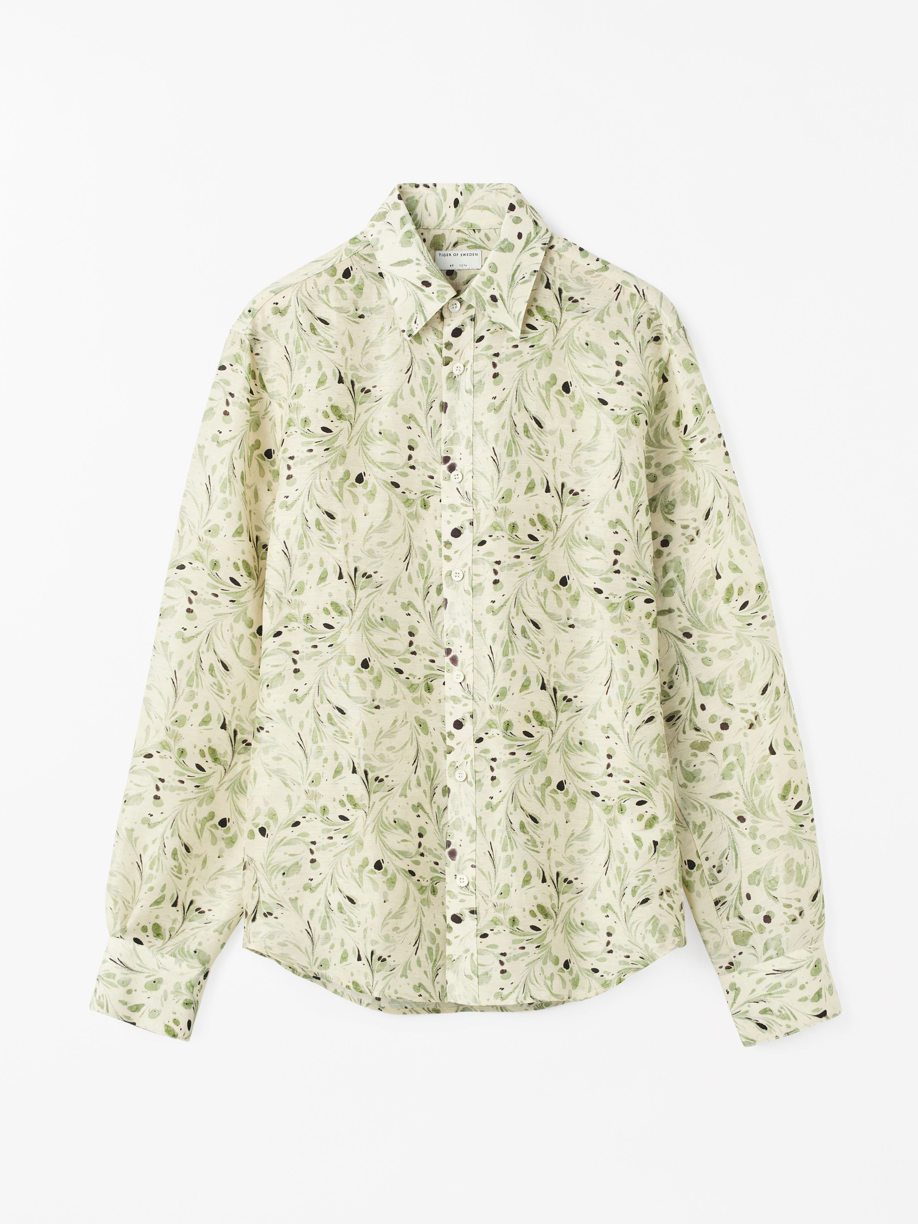 Bennett Leinen-Print-Shirt