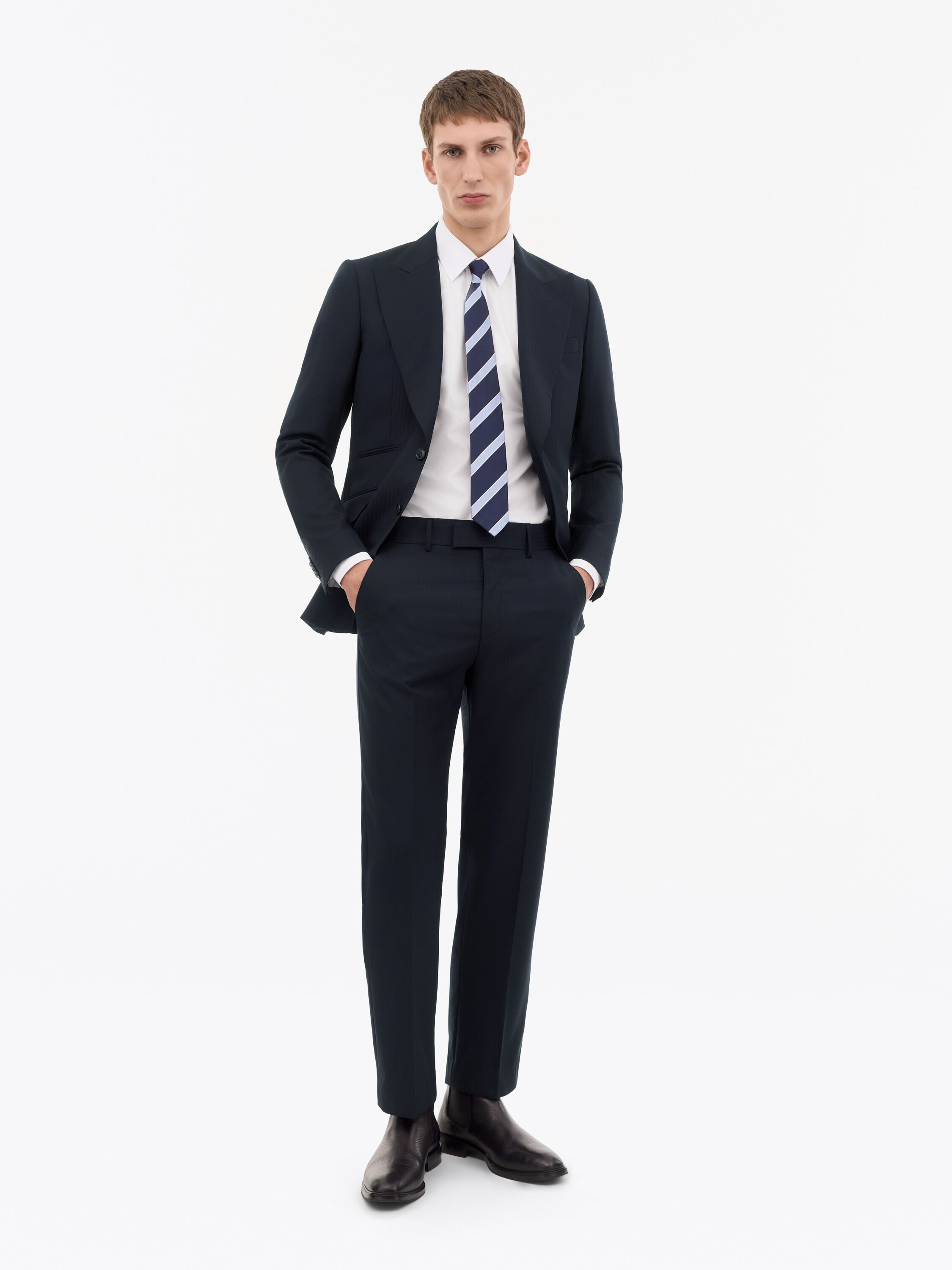 Tenser Pinstripe Wool Trousers