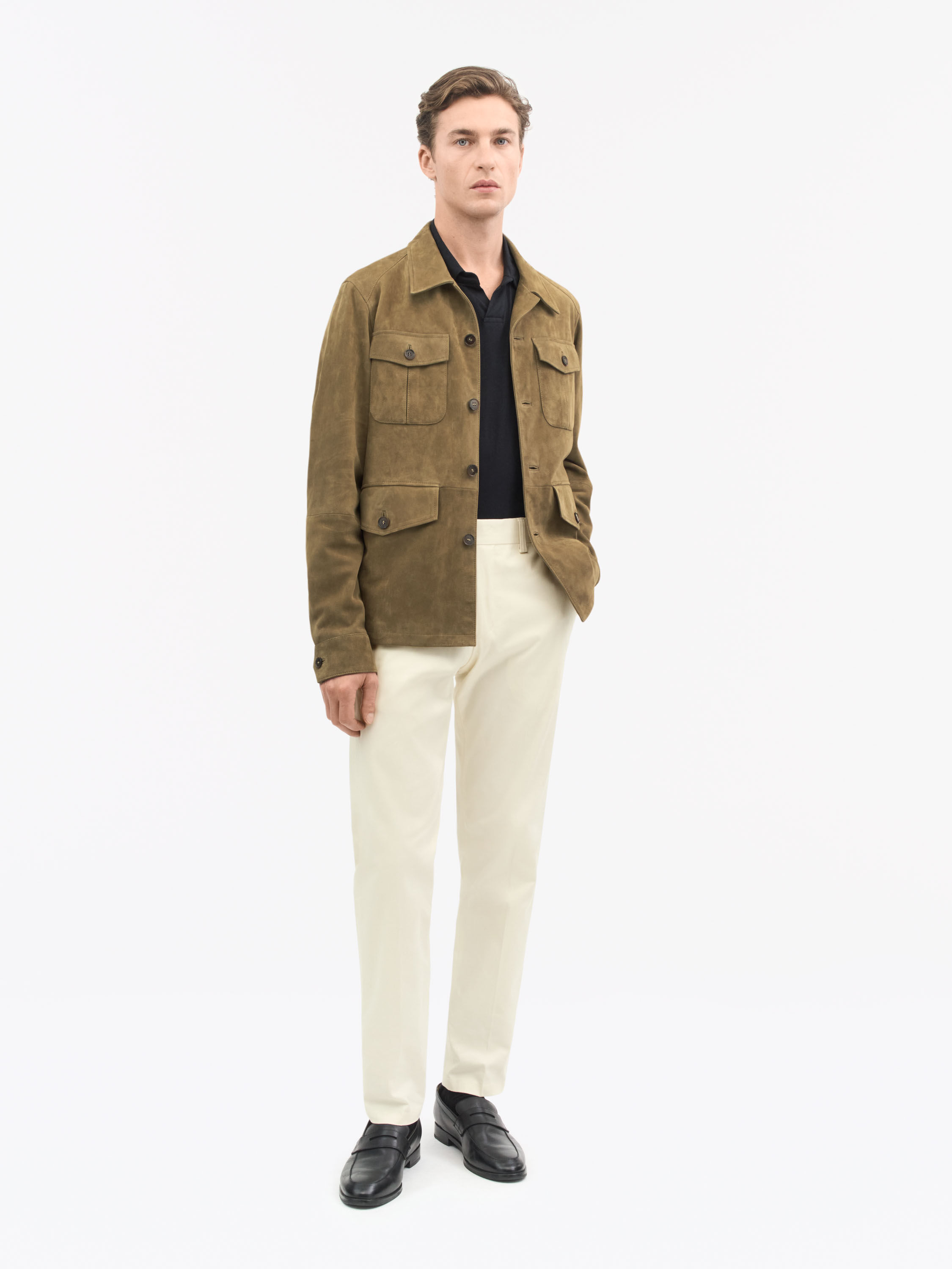 Lane Khaki Suede Jacket