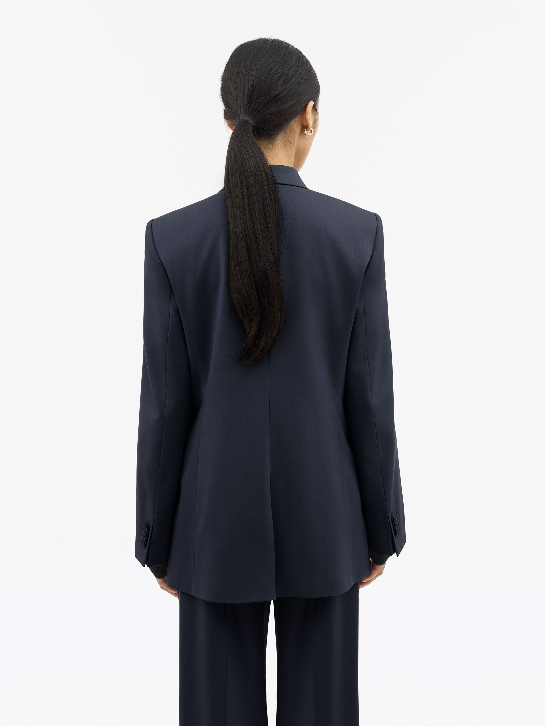 Eliwiraa Blue Wool Suit