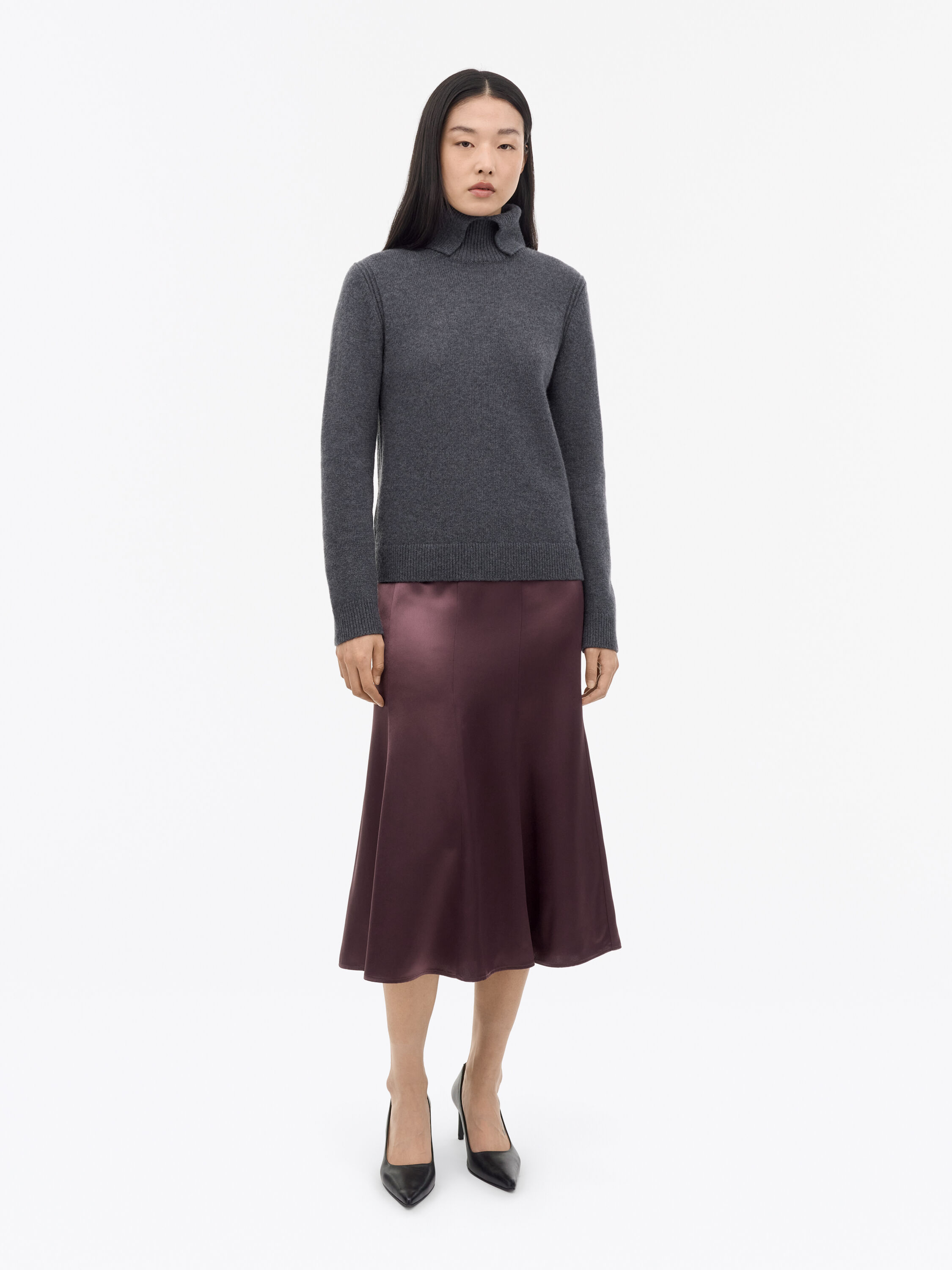 Ilona Ankle Satin Skirt