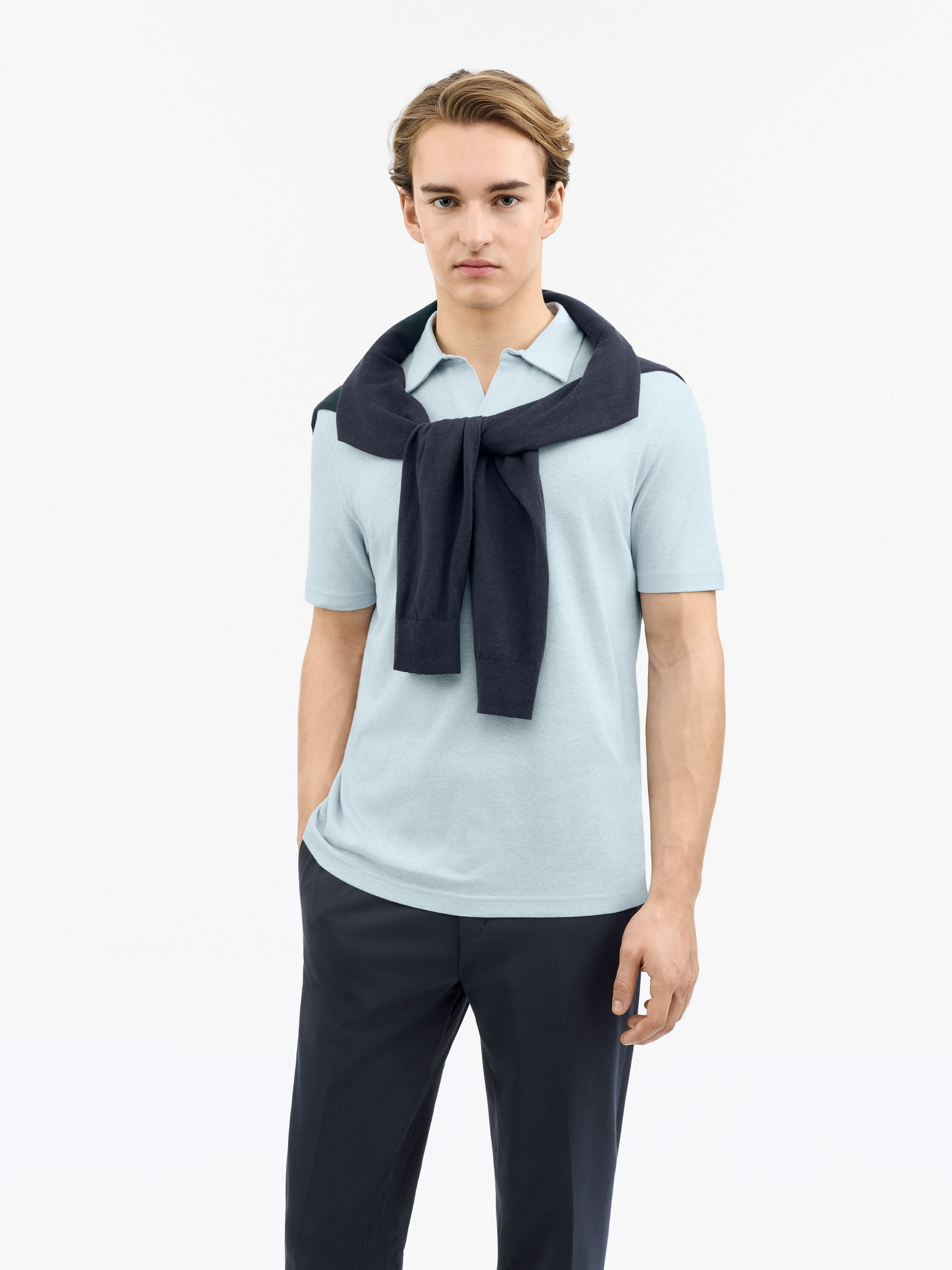 Ray Open-Neck Polo Shirt