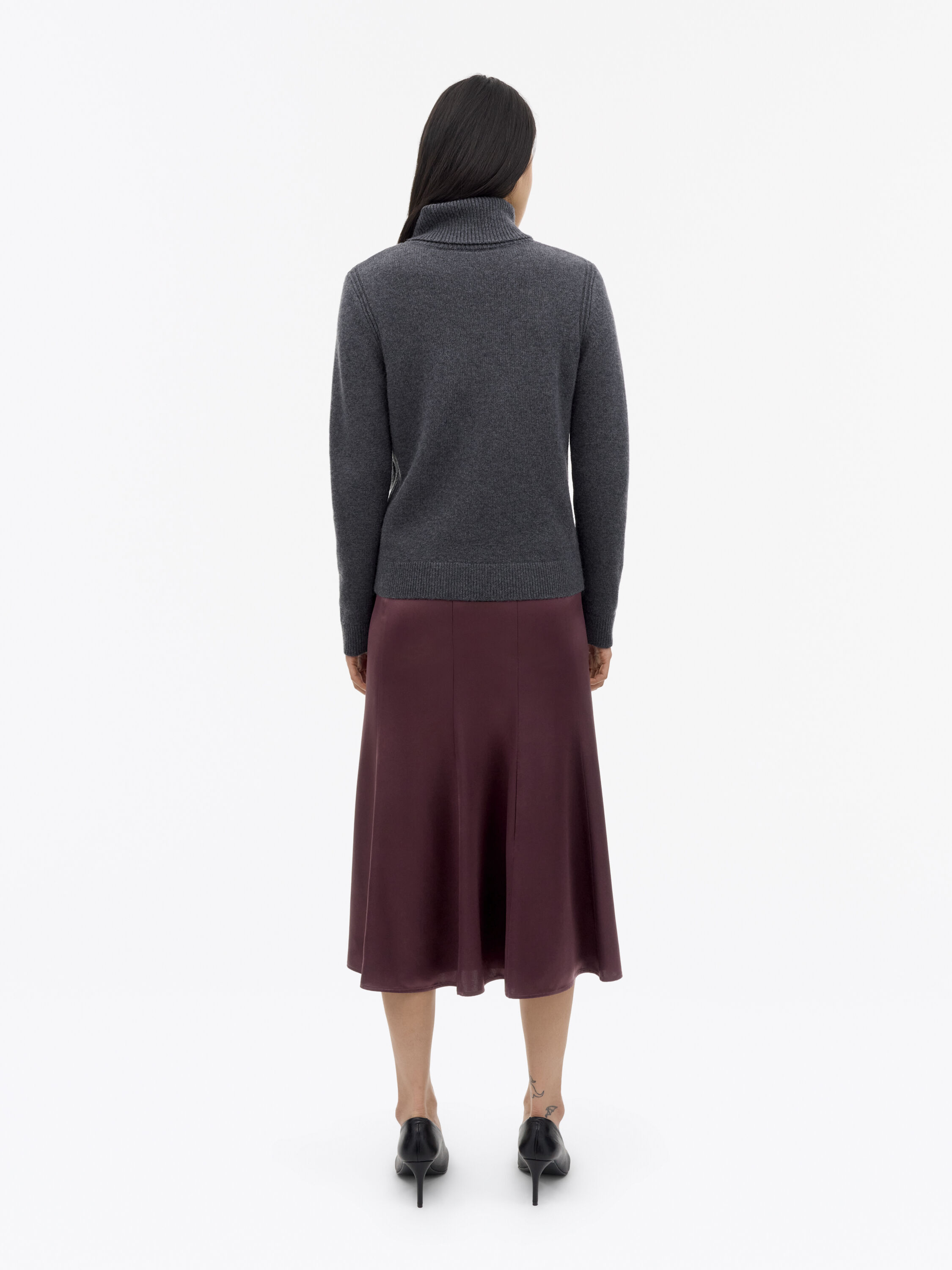 Ilona Ankle Satin Skirt