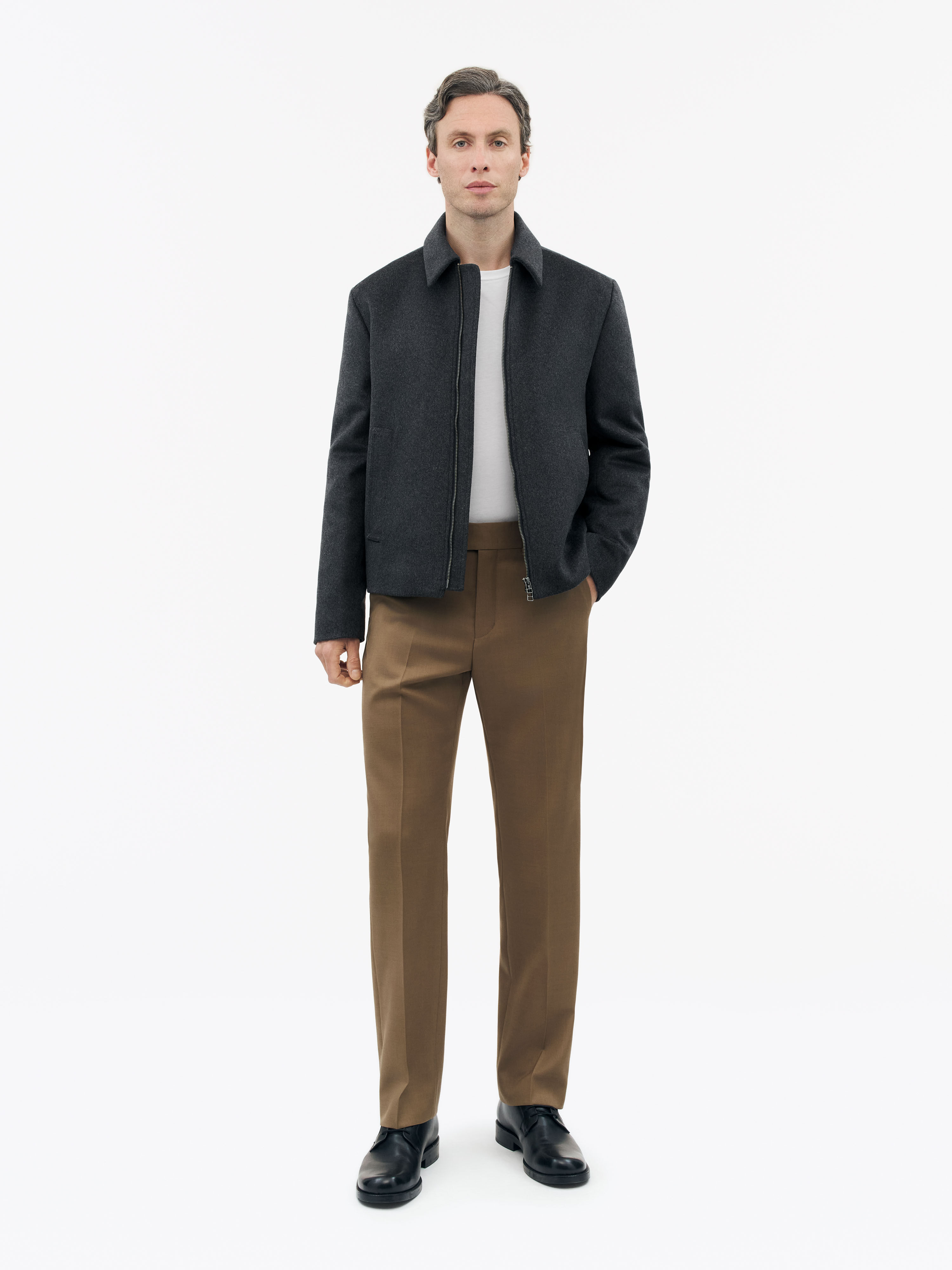 Elmeri Zip-Up Wool Blend Jacket