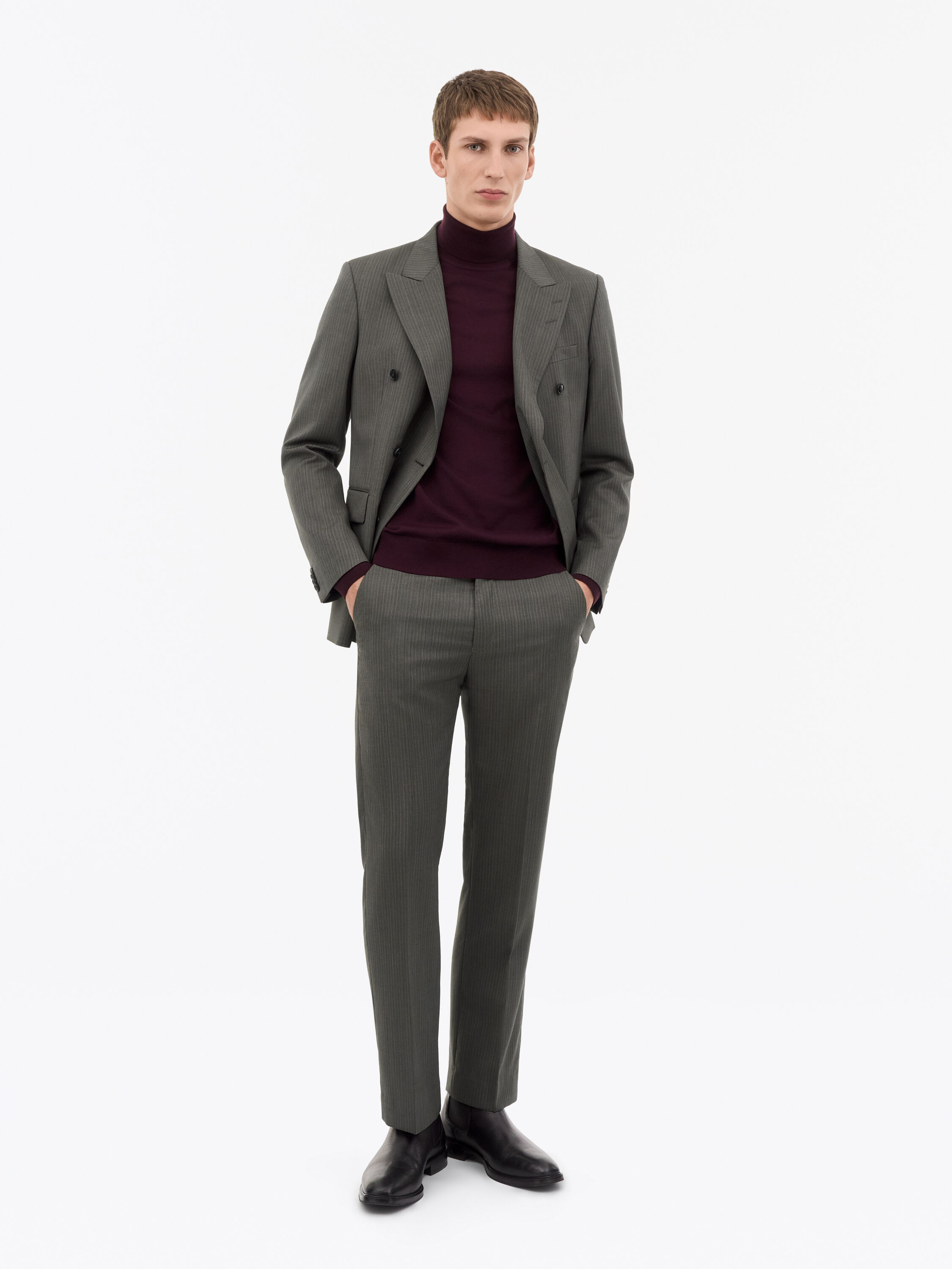Tense Pinstripe Wool Trousers