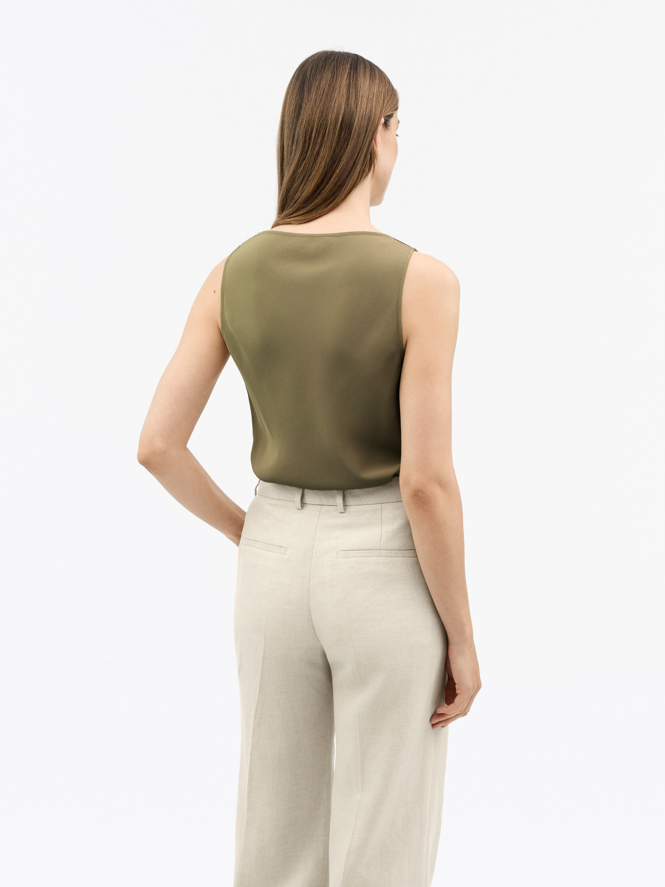 Helvie Sleeveless Satin Top