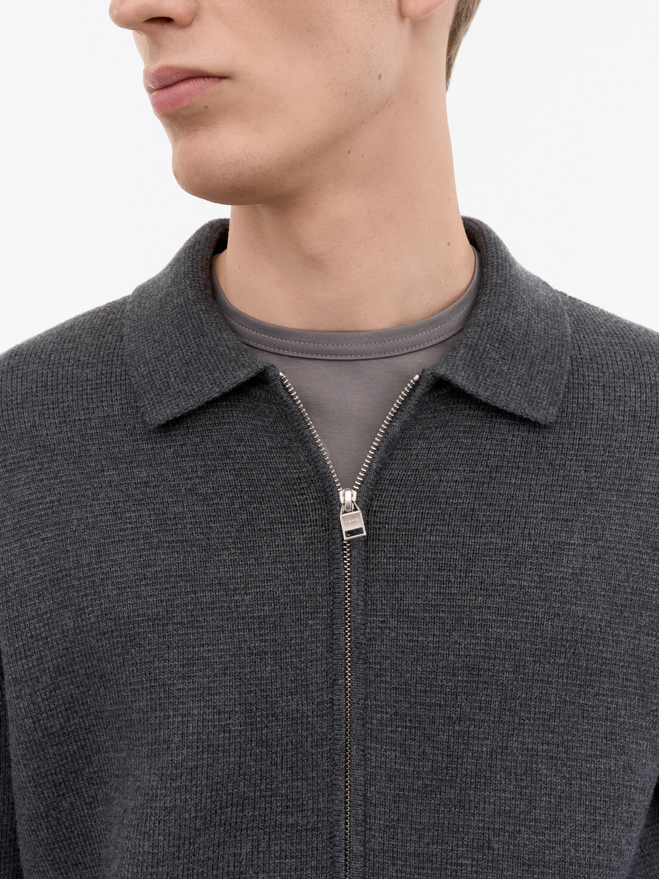 Benedict Zip Wool Cardigan