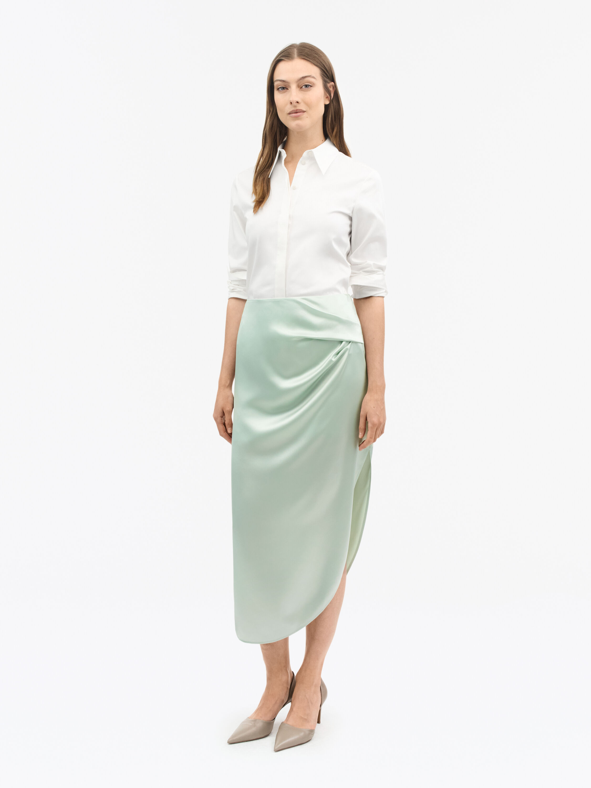 Valenie Drapey Satin Skirt