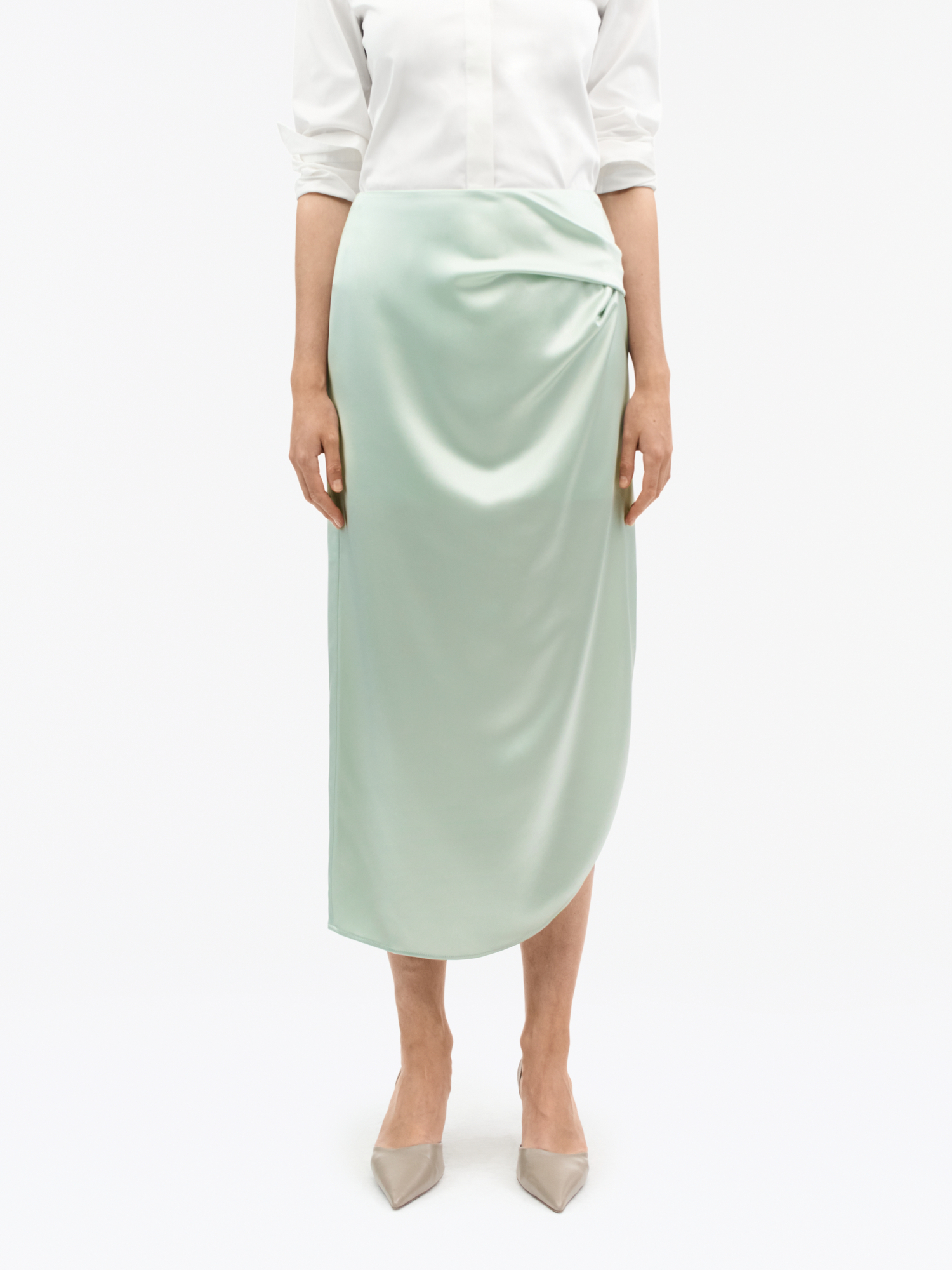 Valenie Drapey Satin Skirt