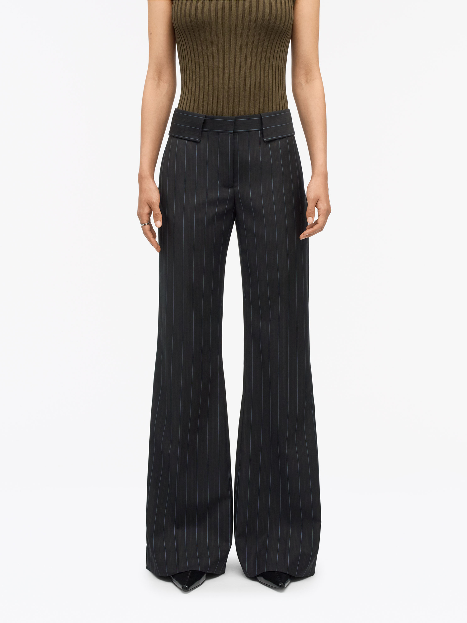 Juli Pinstripe Bootcut Trousers