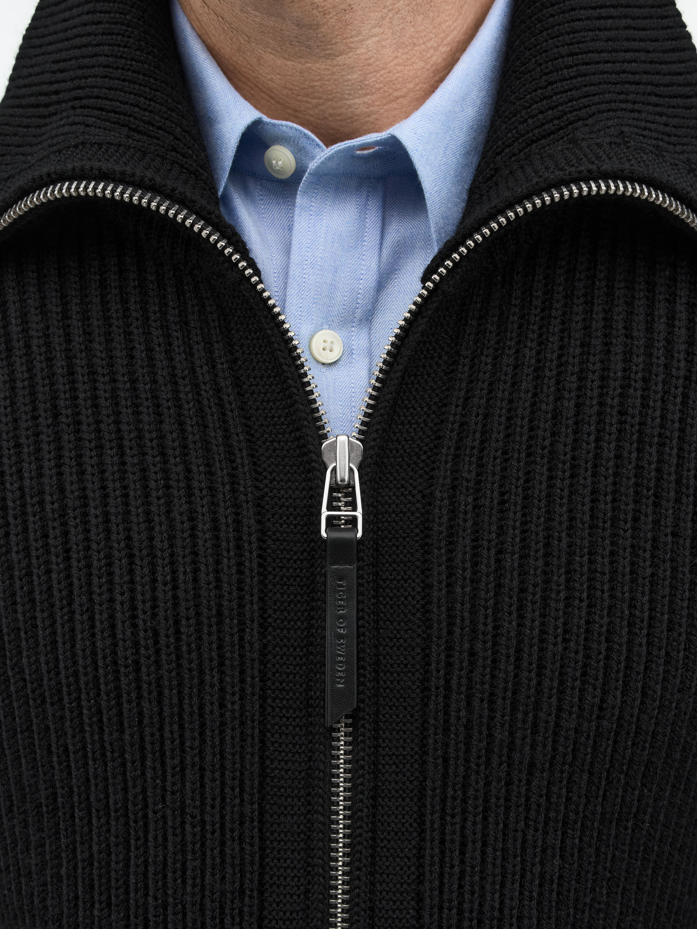 Niall Zip-Up Wool Cardigan 