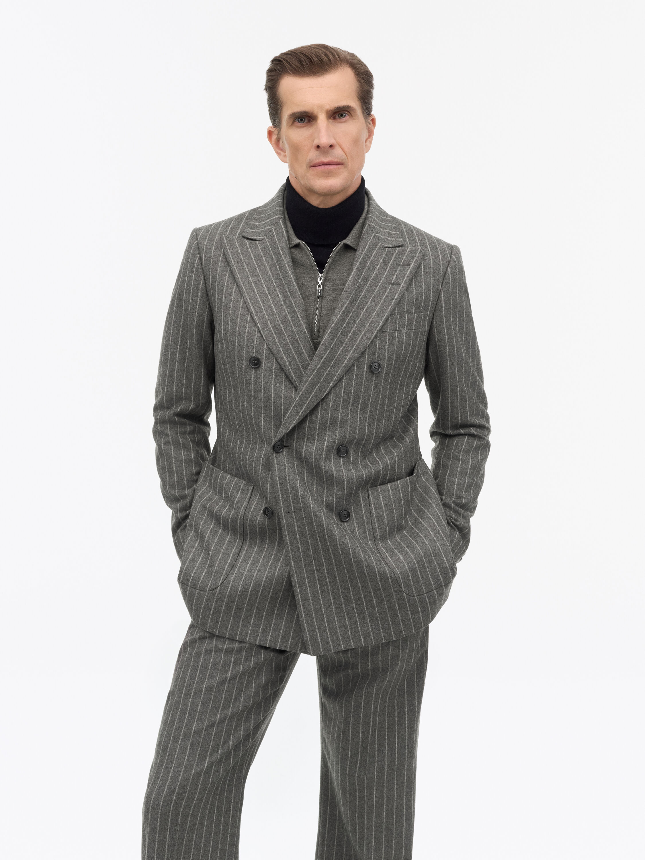 Joachim Grey Striped Wool Suit