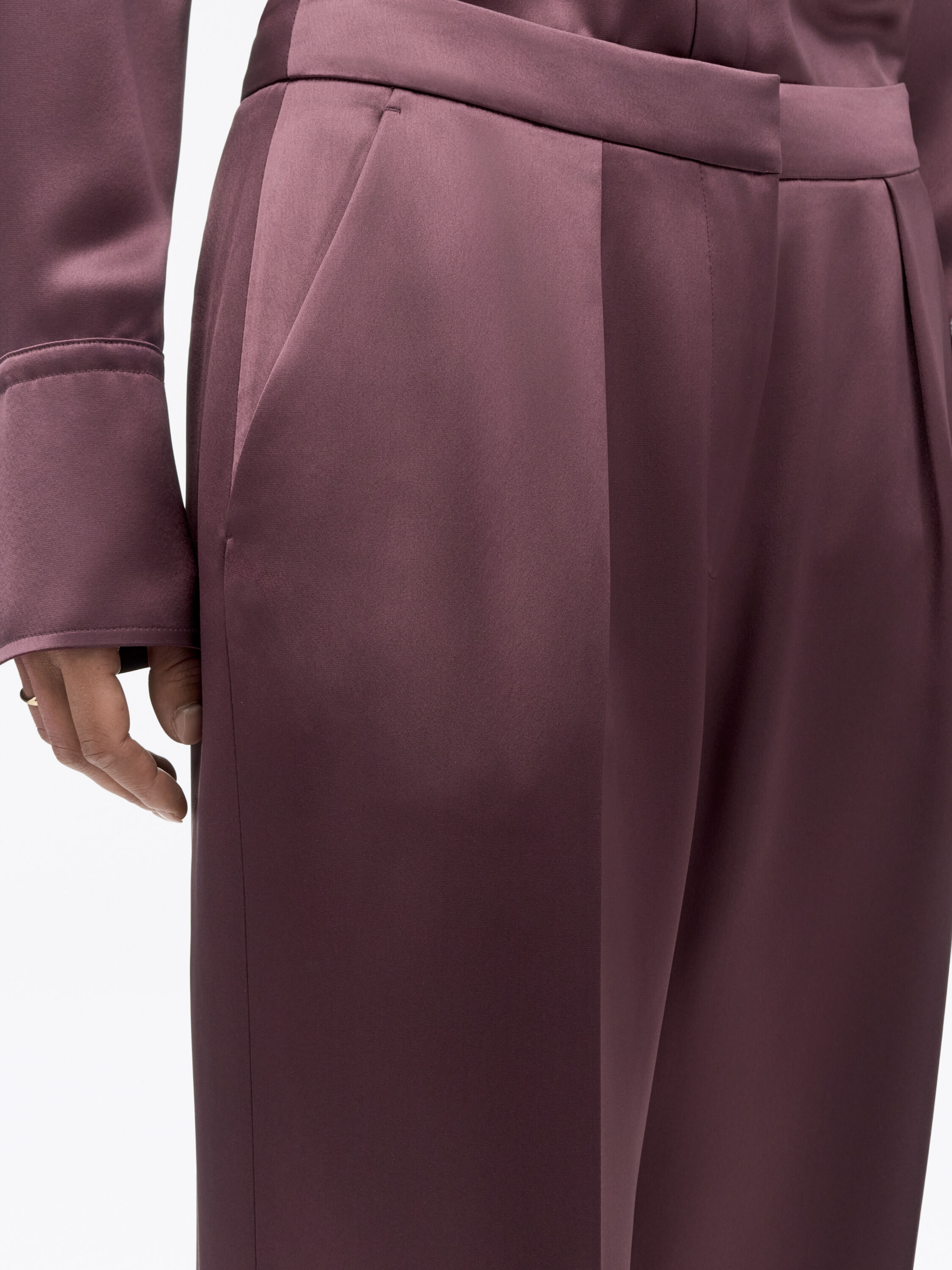 Inga Straight-Fit Satin Trousers