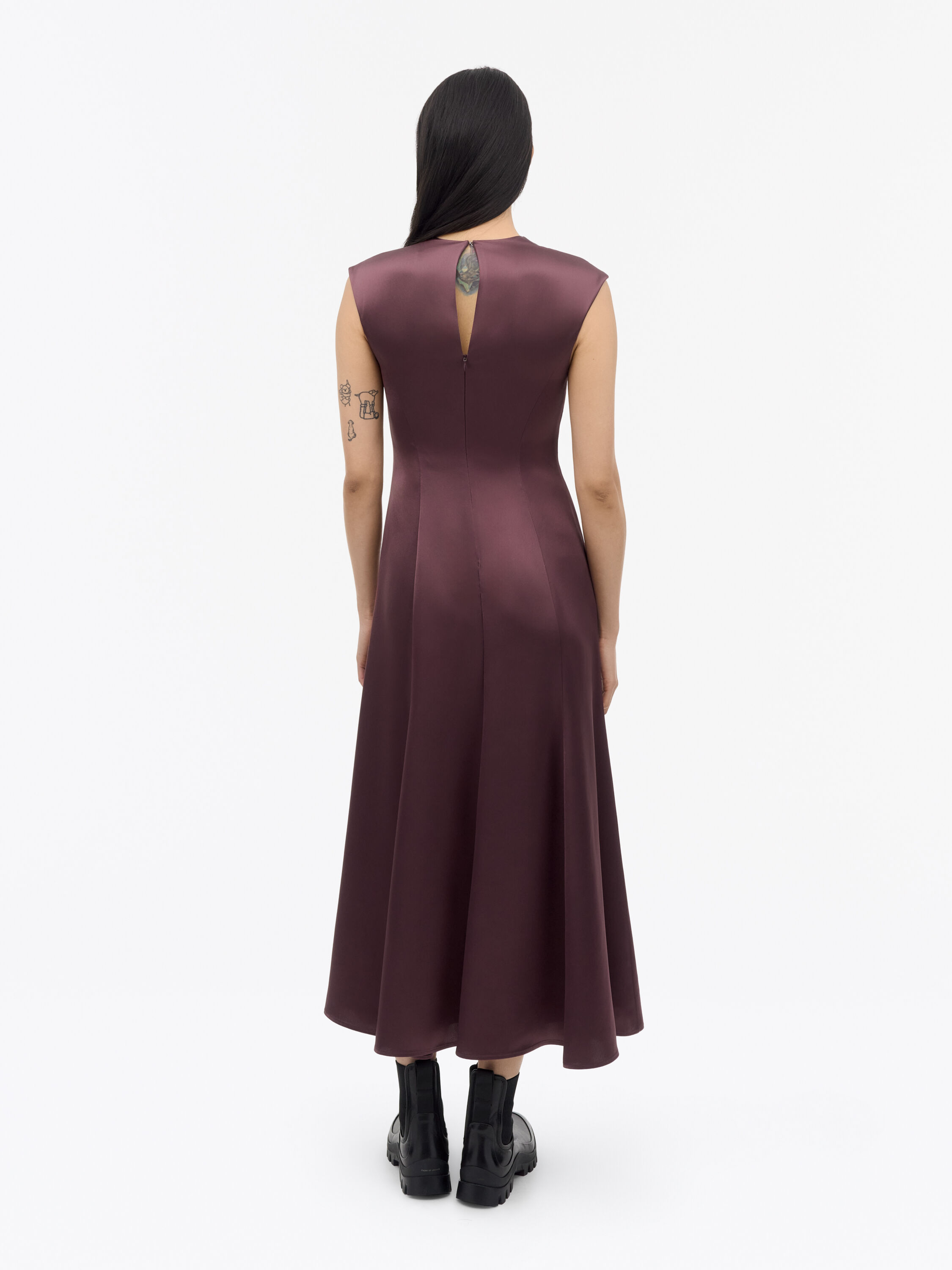 Astrid Flared Satin Dress