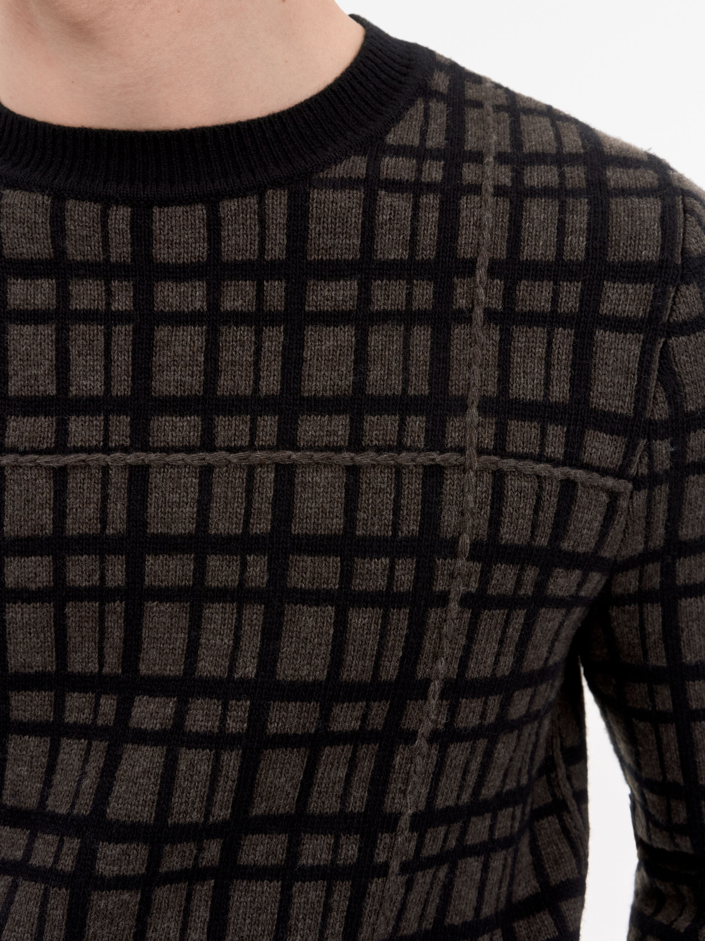 Nyle Check Pattern Sweater