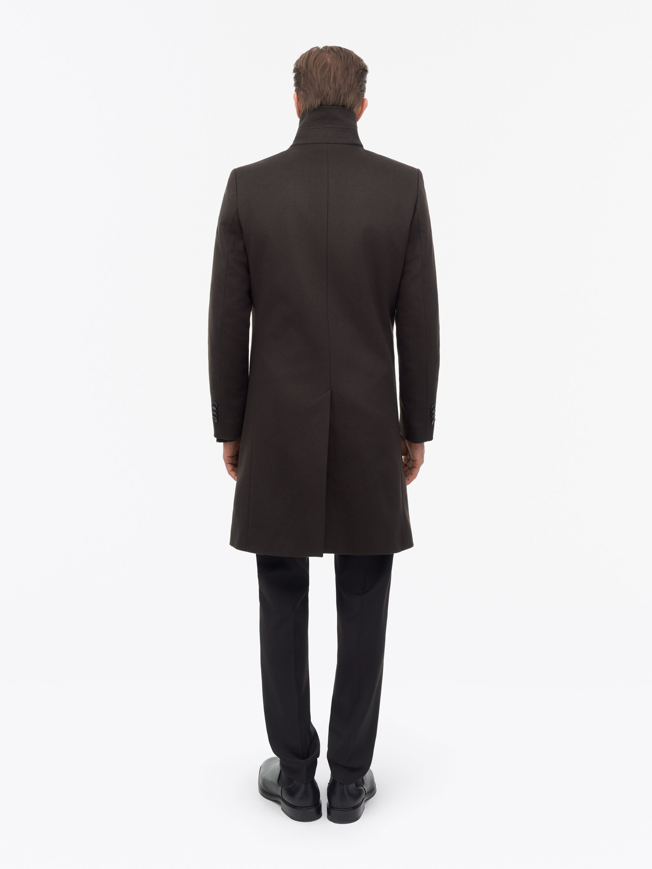 Aleric Funnelneck Wool Coat
