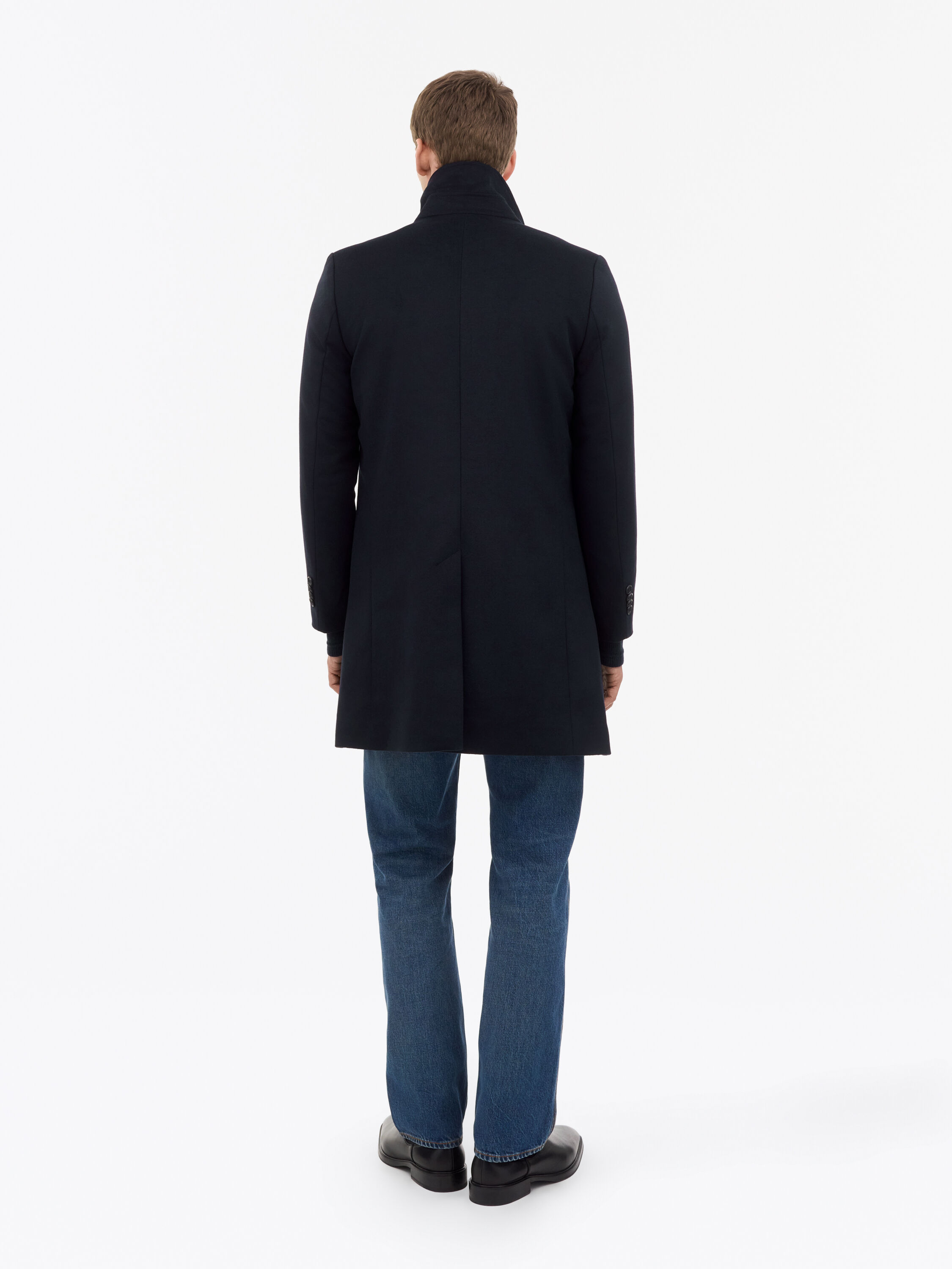 Aleric Funnel-Neck Wool Coat