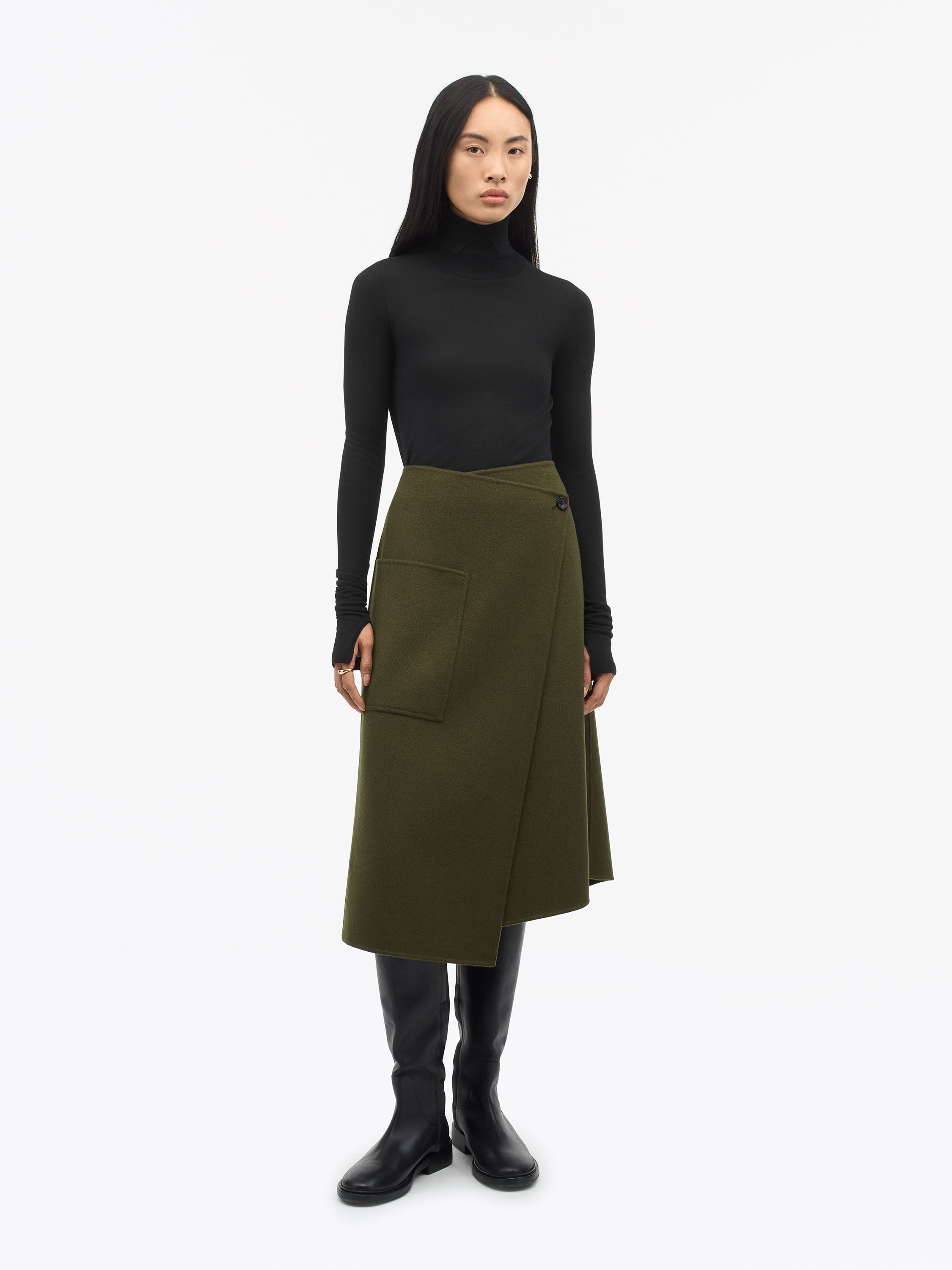 Liada Wrap Wool Skirt