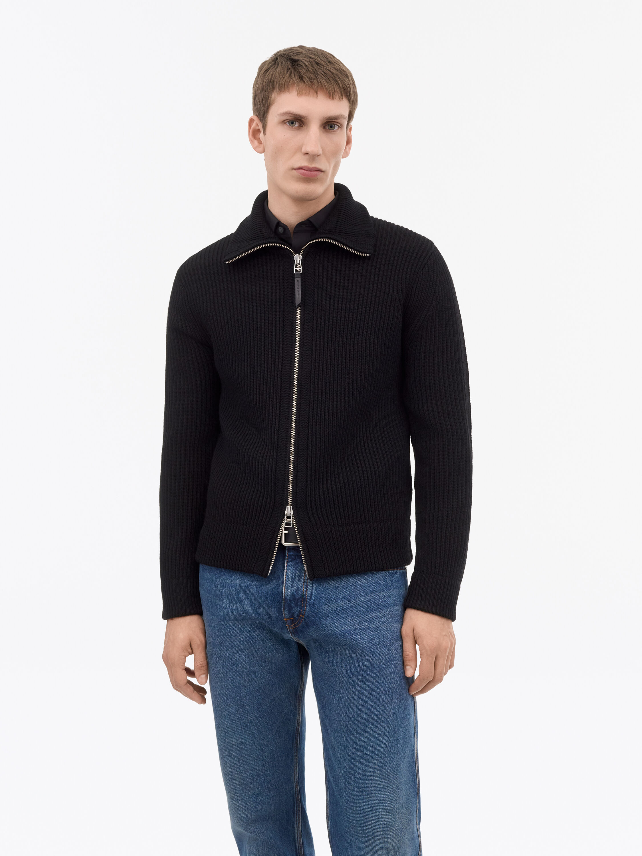 Niall Wollstrickjacke Mit Rei&szlig;verschluss
