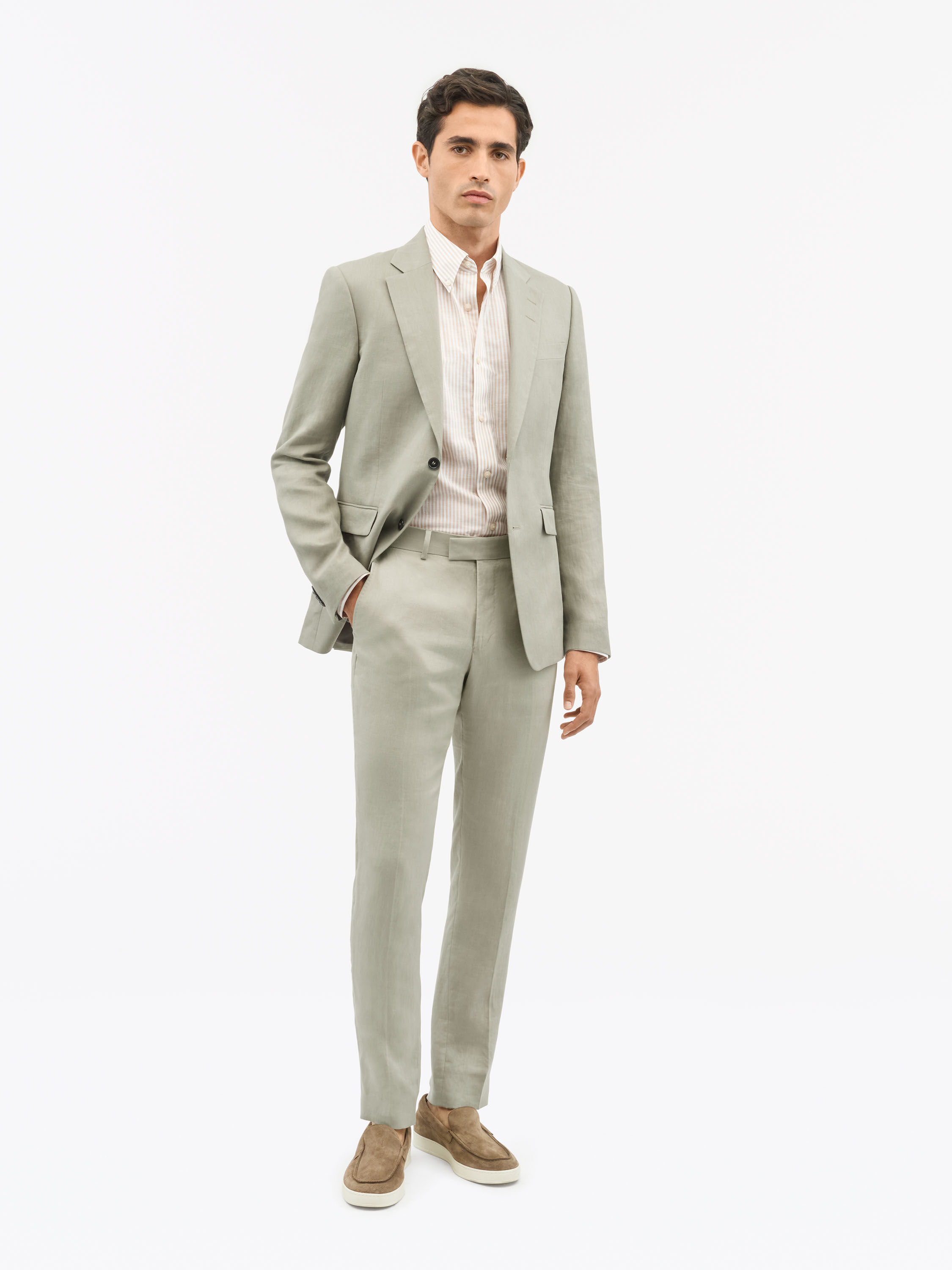 Justin Green Linen Suit