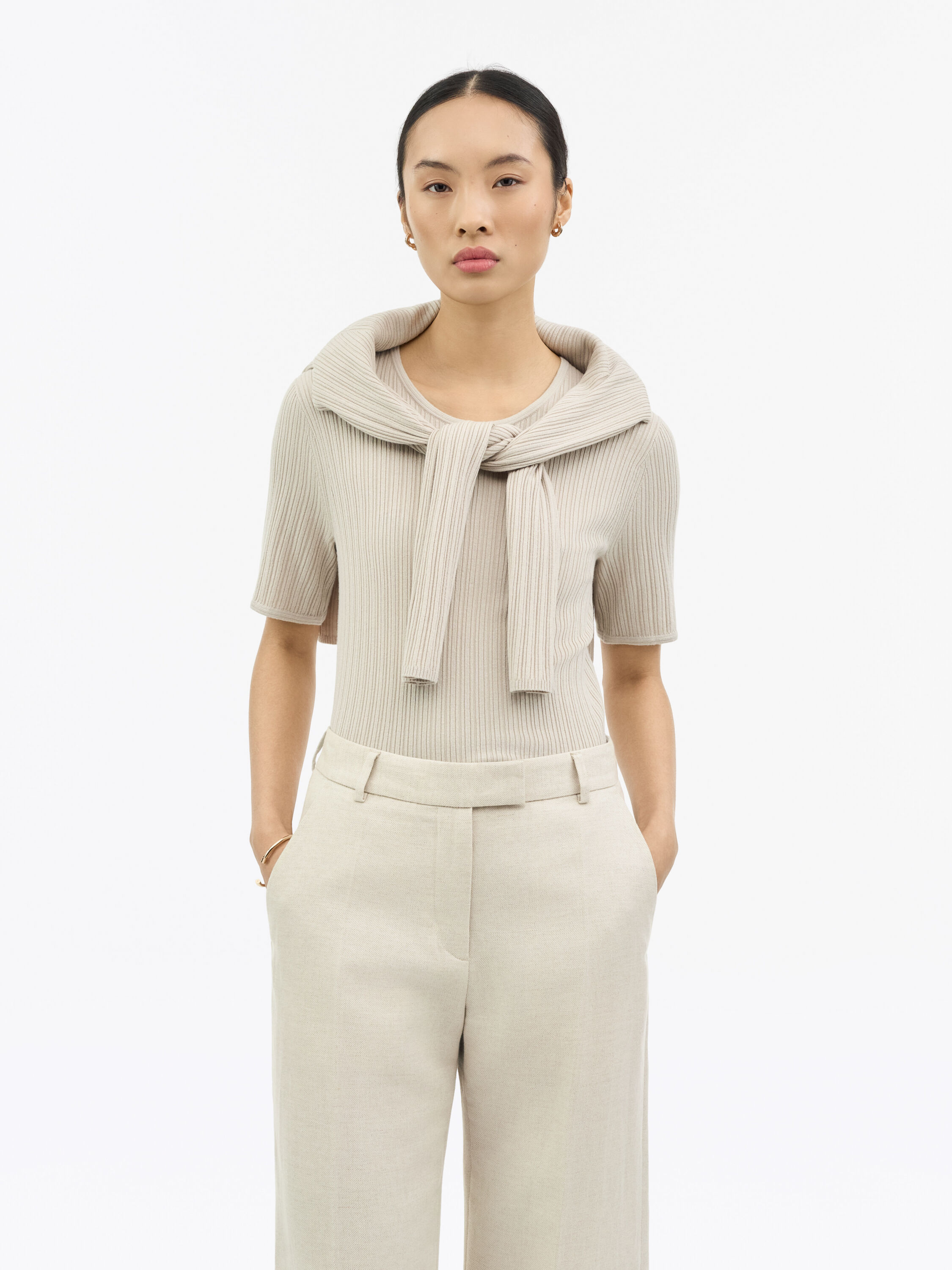 Mae Knitted Ribbed T-shirt