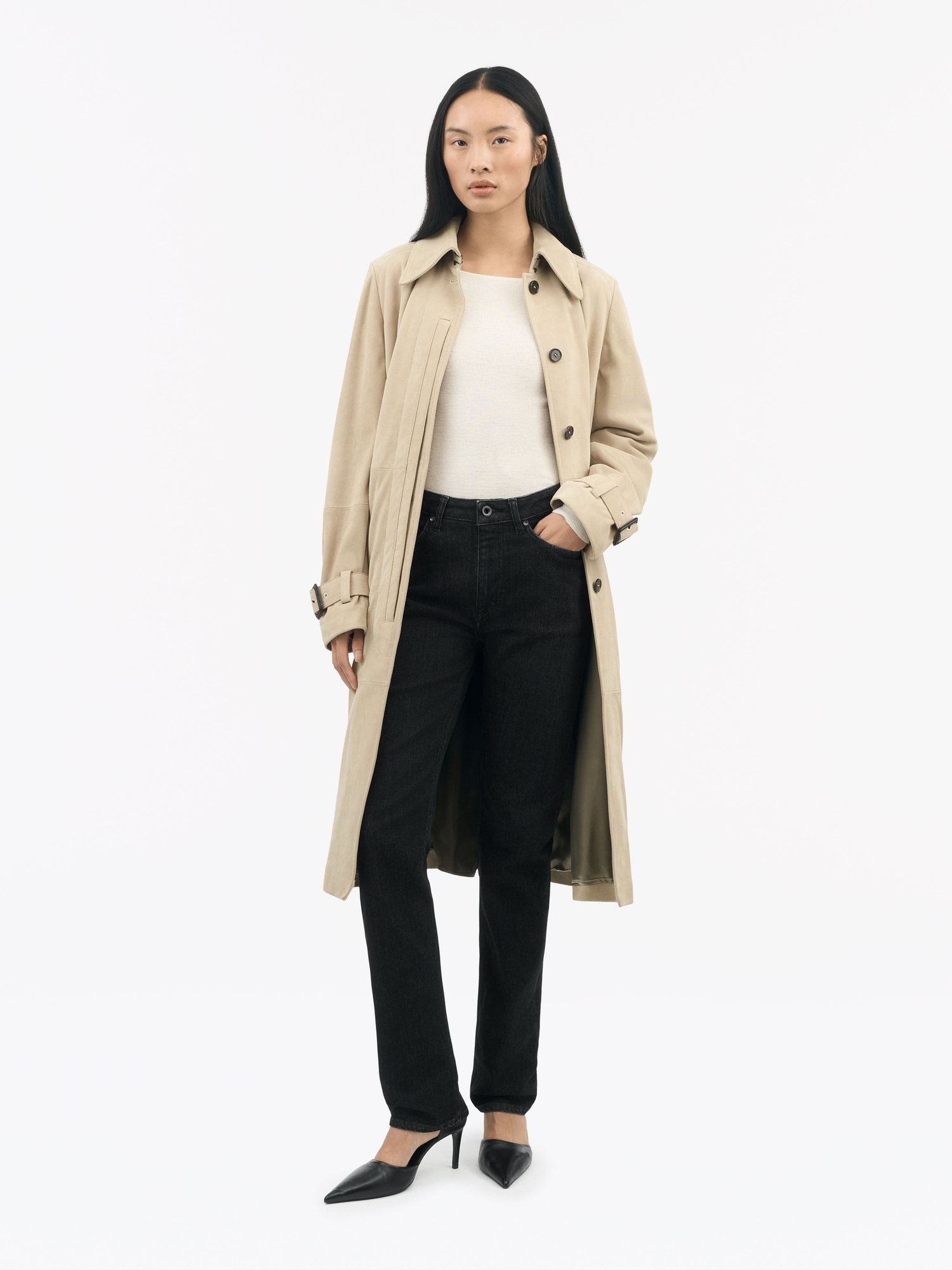 Lamia Suede Trench Coat