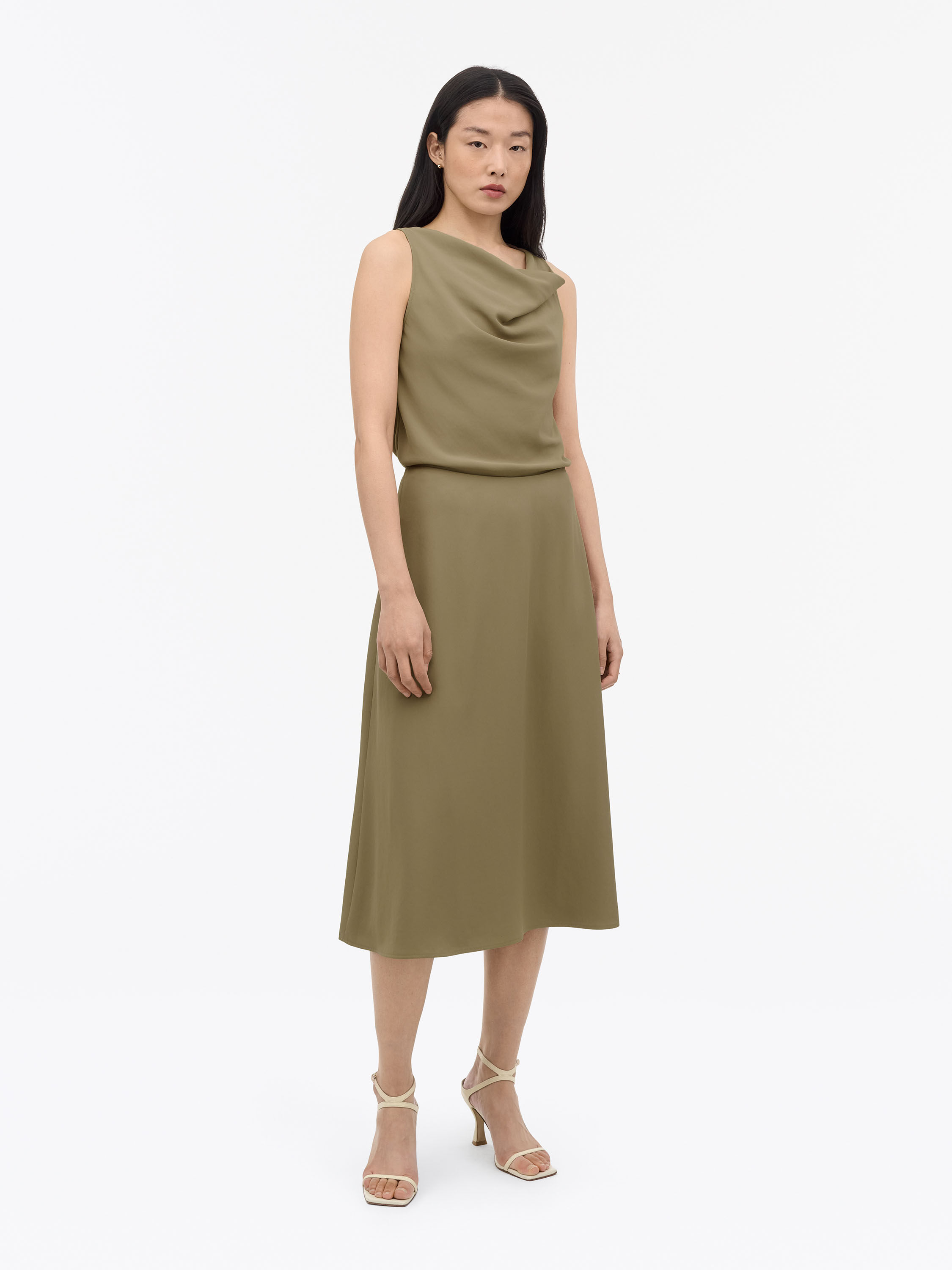 Amy Flared Satin Skirt