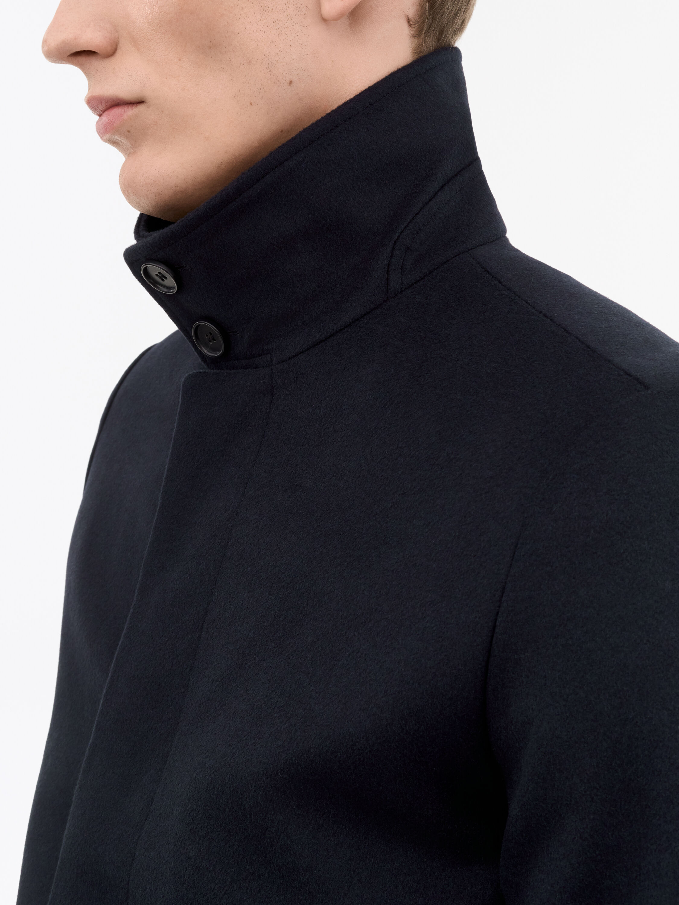Aleric Funnel-Neck Wool Coat