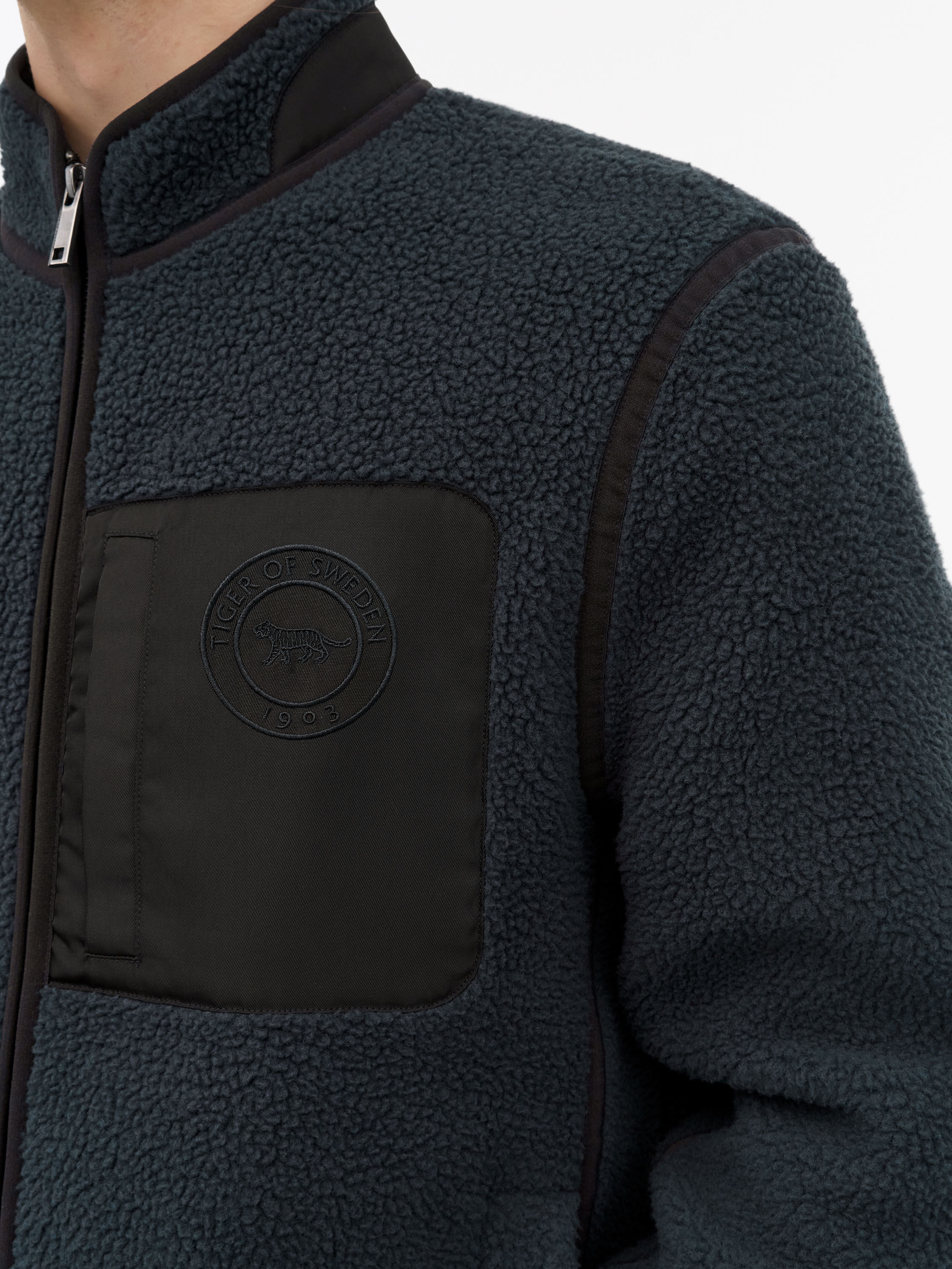 Ted Fleece Jakke Med Lynl&aring;s