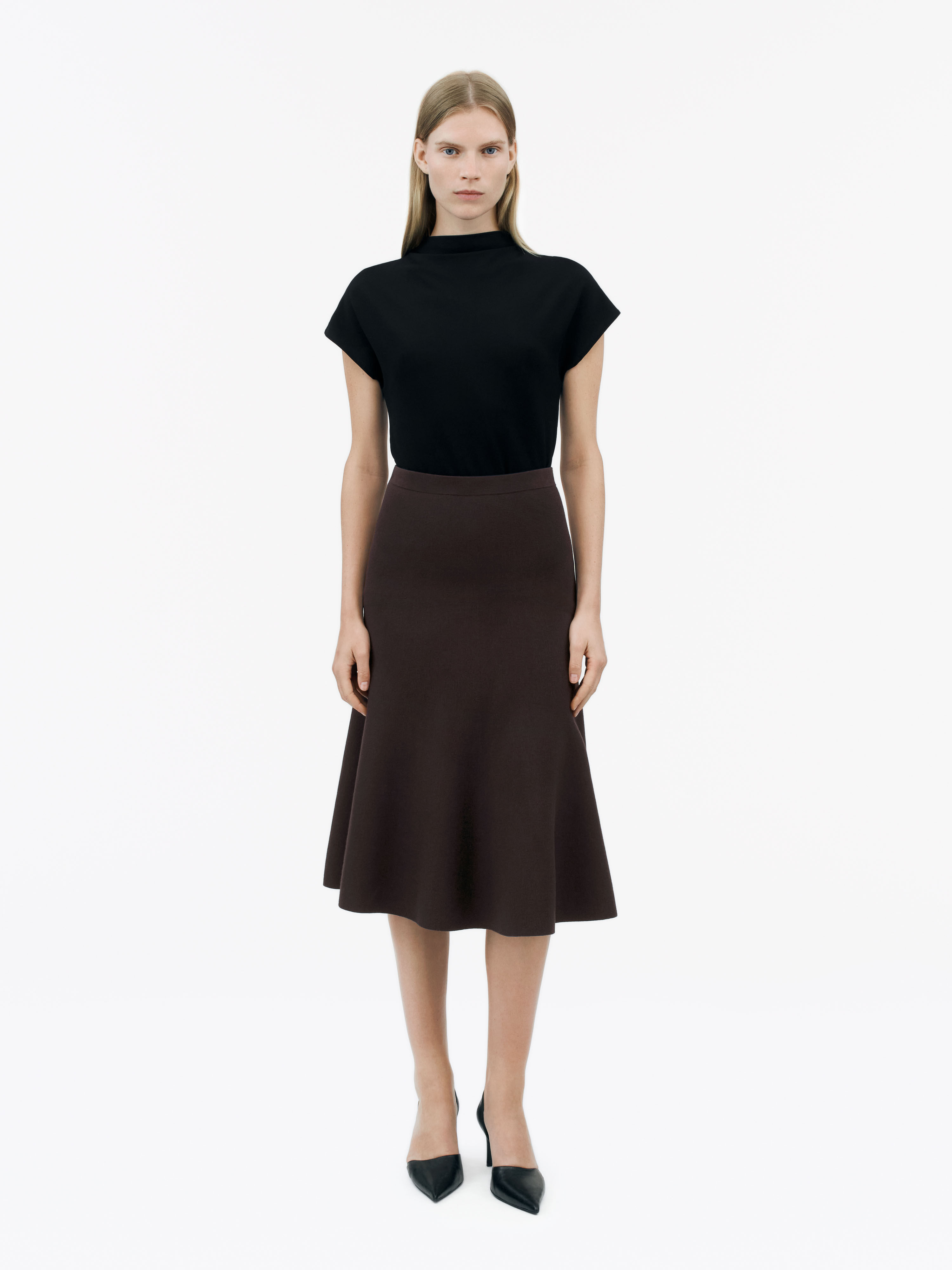 High-waisted skirt Leather Kallan Brown – Nonchalant Label