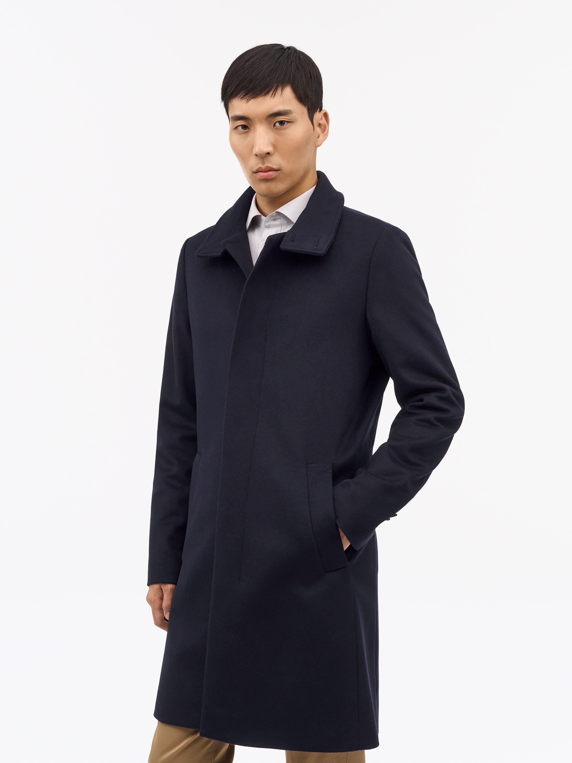 Aleric Funnel-Neck Wool Coat
