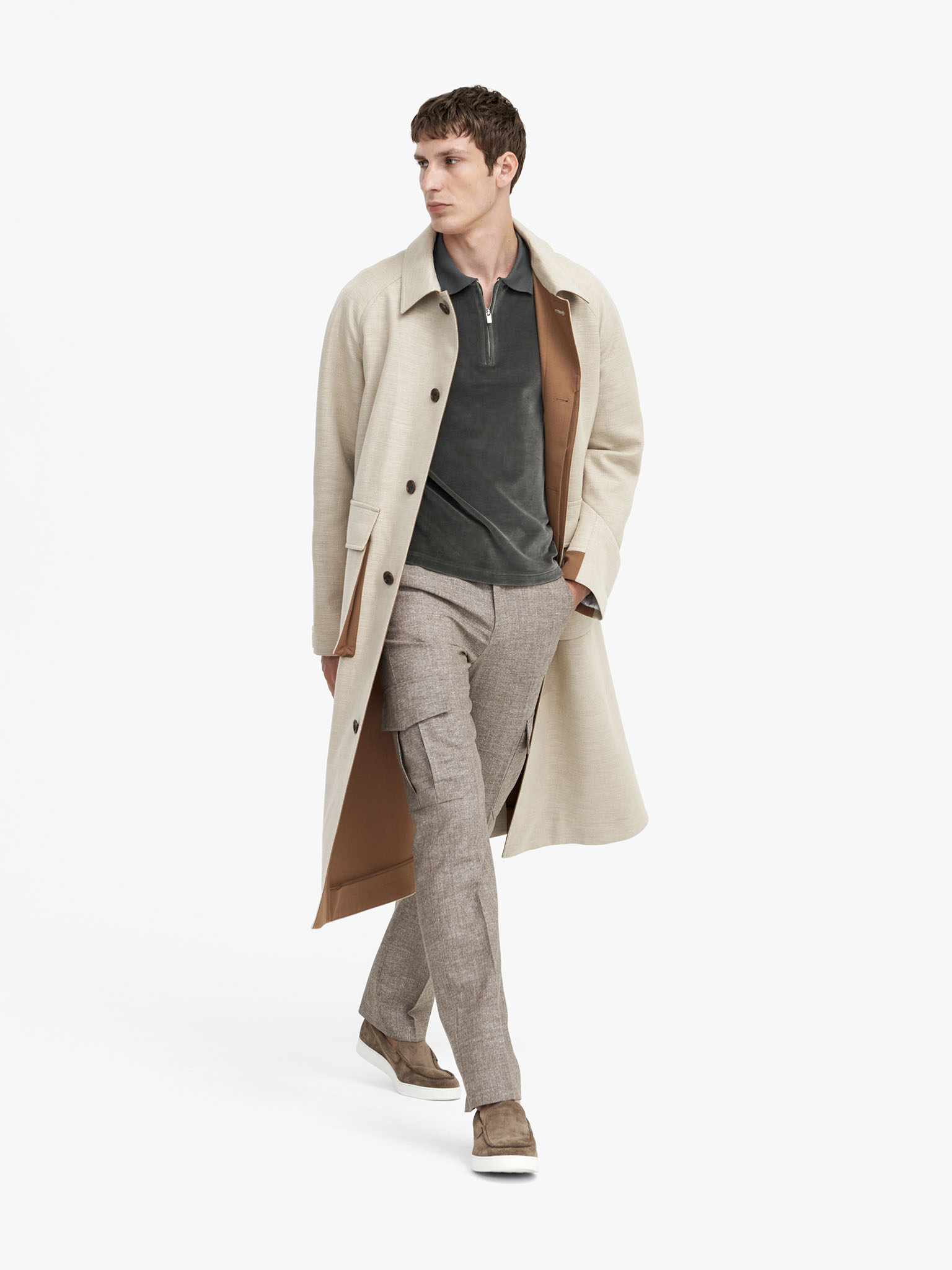Man in beige coat